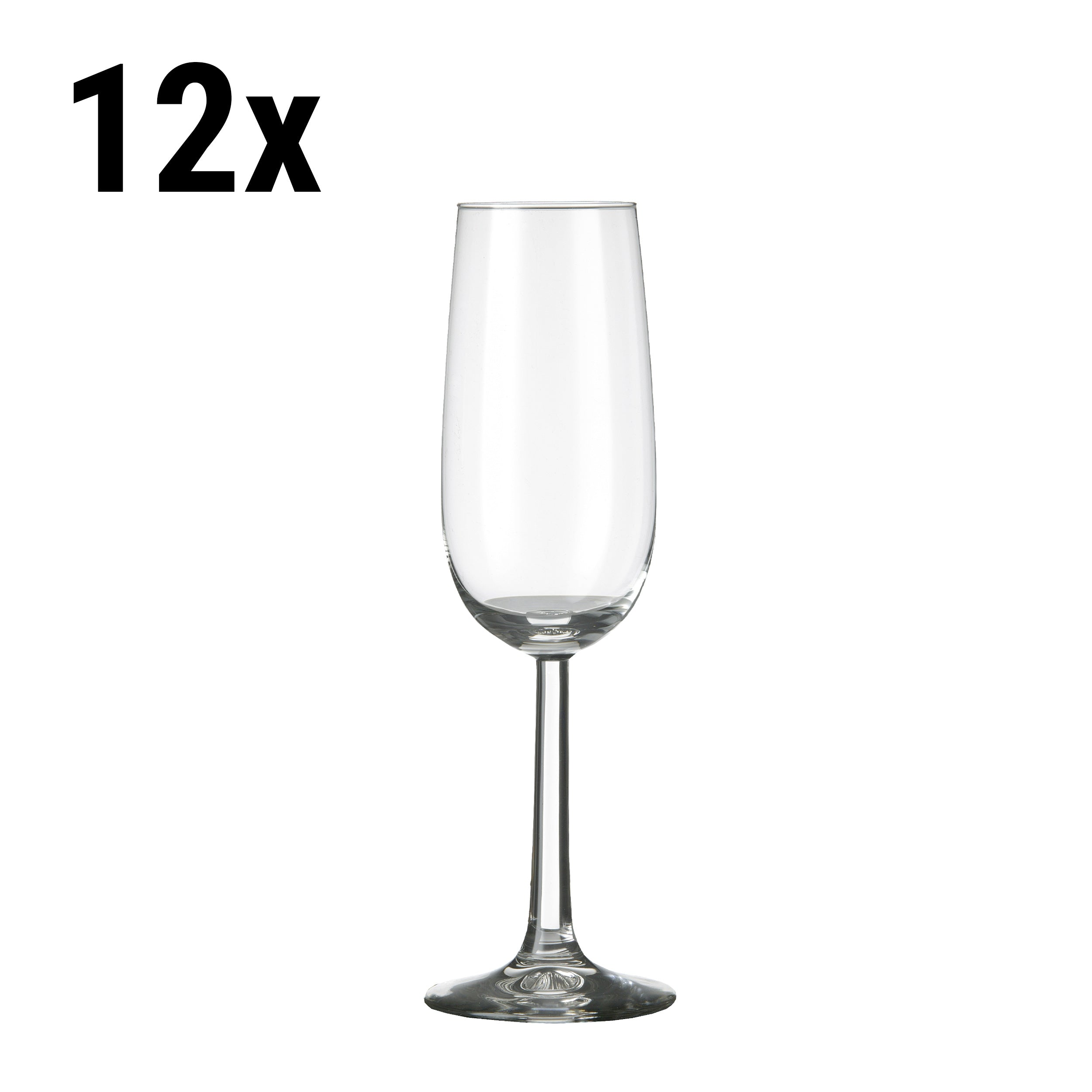 (12 pieces) Champagne glass - VENICE - 170 ml - Transparent