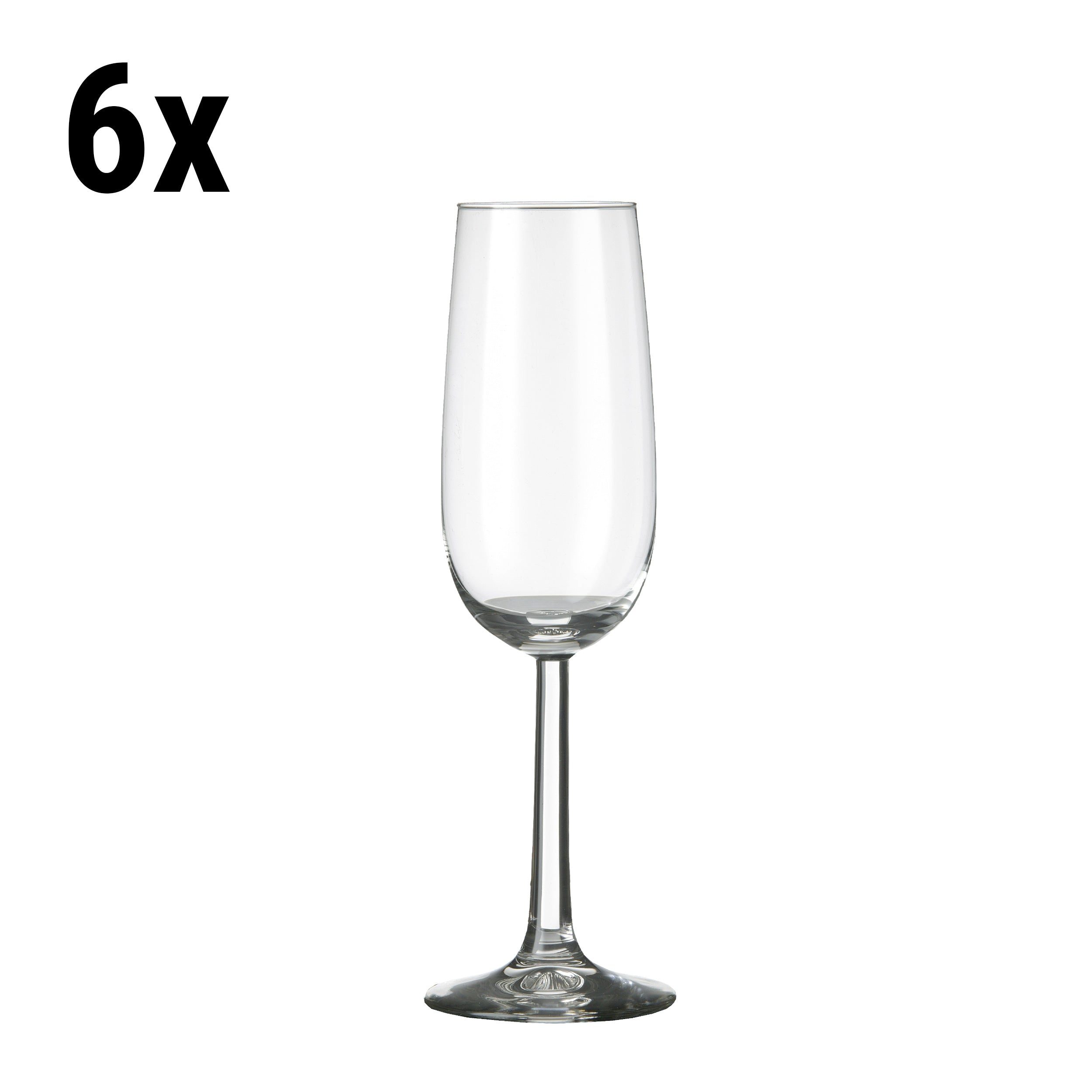 (6 pieces) Champagne glass - VENICE - 170 ml - Transparent