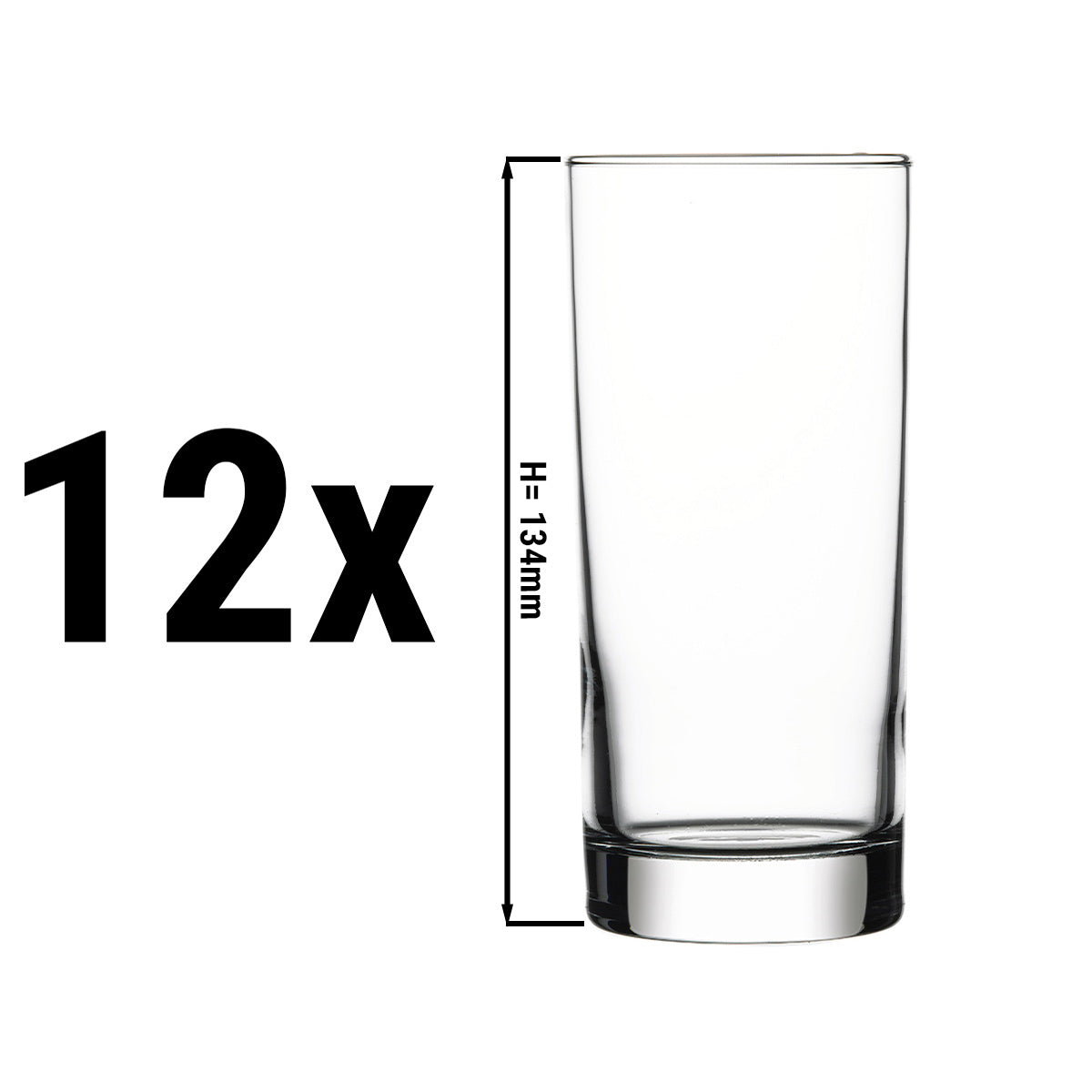 (12 броя) CHICAGO - Чаша за сок и дълга напитка - 290 cc - калибрирана при 0,2 литра