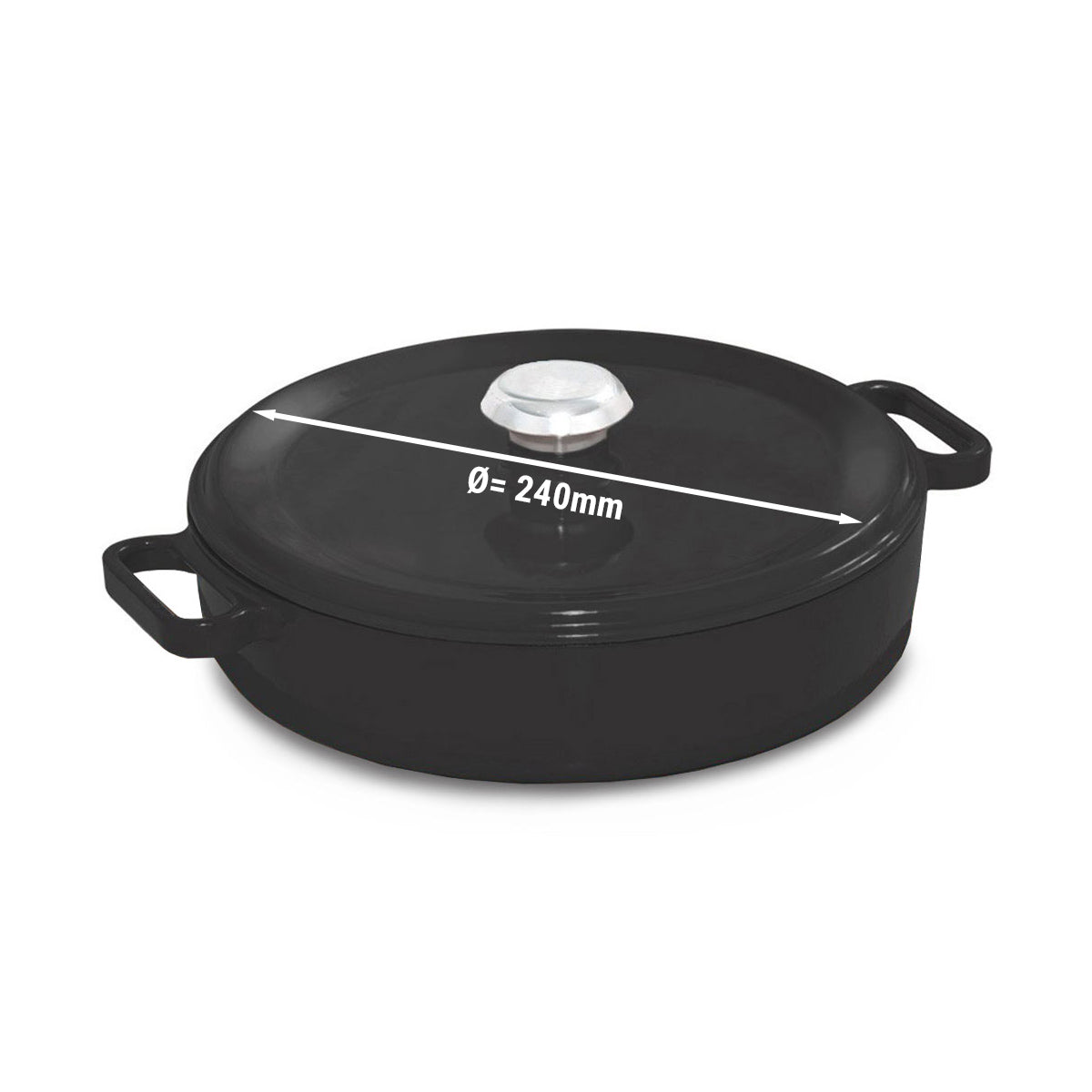 Steaming pot flat - Ø 240 mm - black