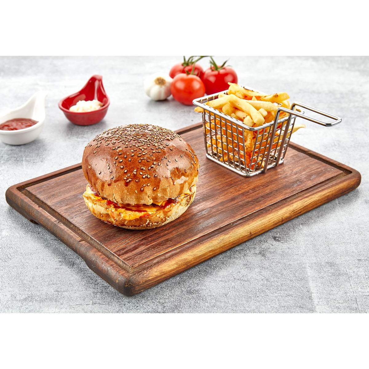 (6 pieces) Iroko steak plate - 40 x 25 cm