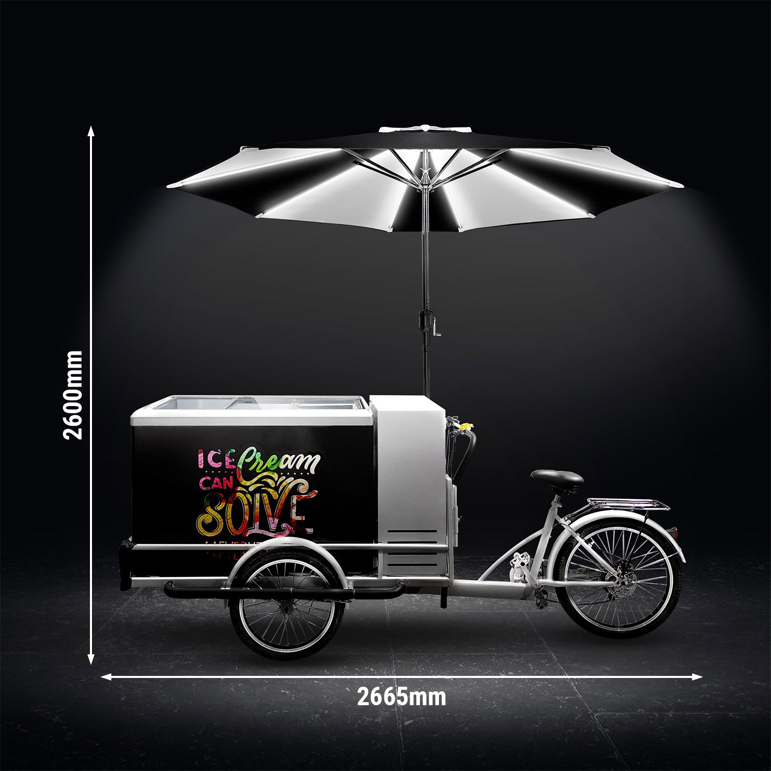 Ice cream cart wheel - 2.67 x 0.95 m