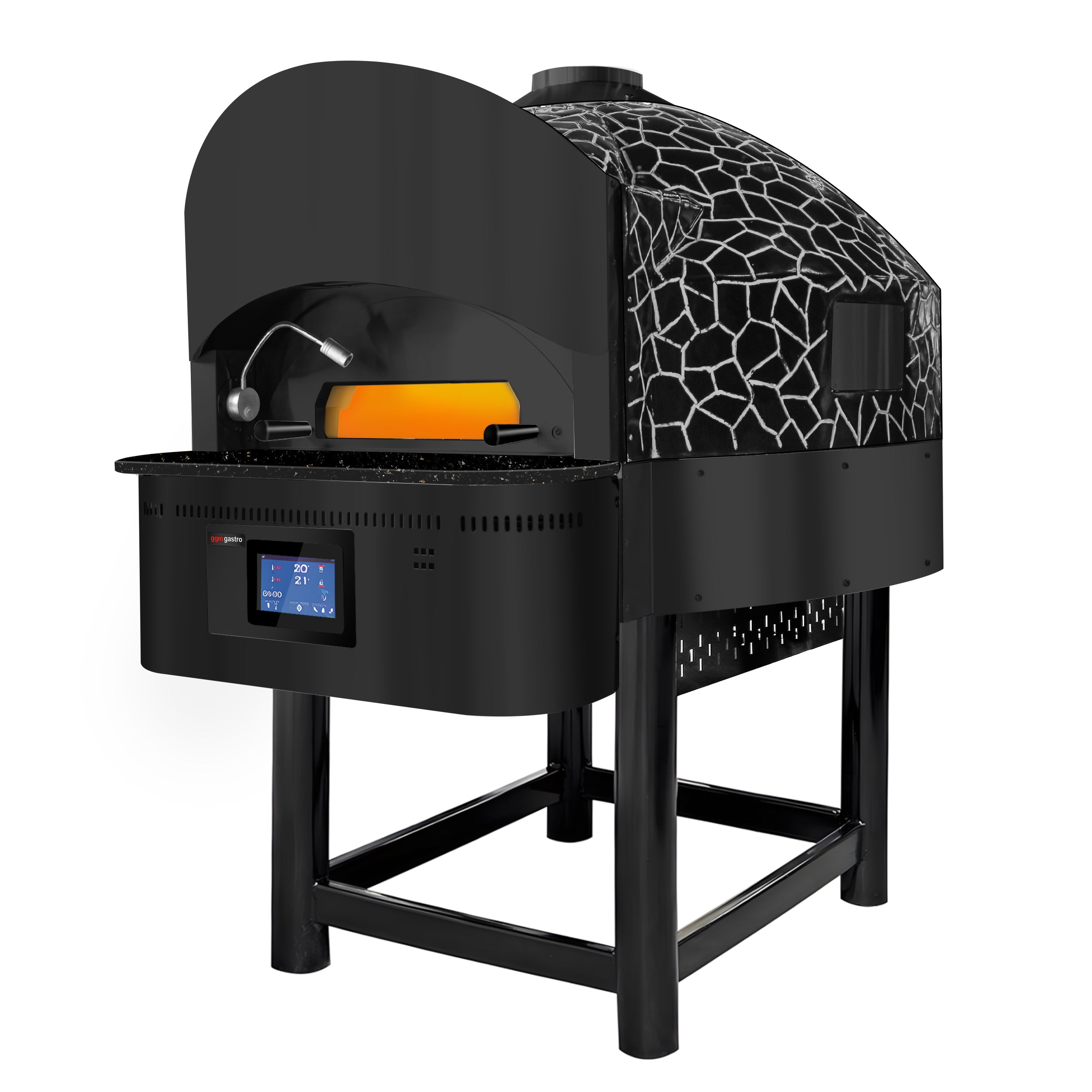 Gas stone pizza oven - 9x30 cm - rotating