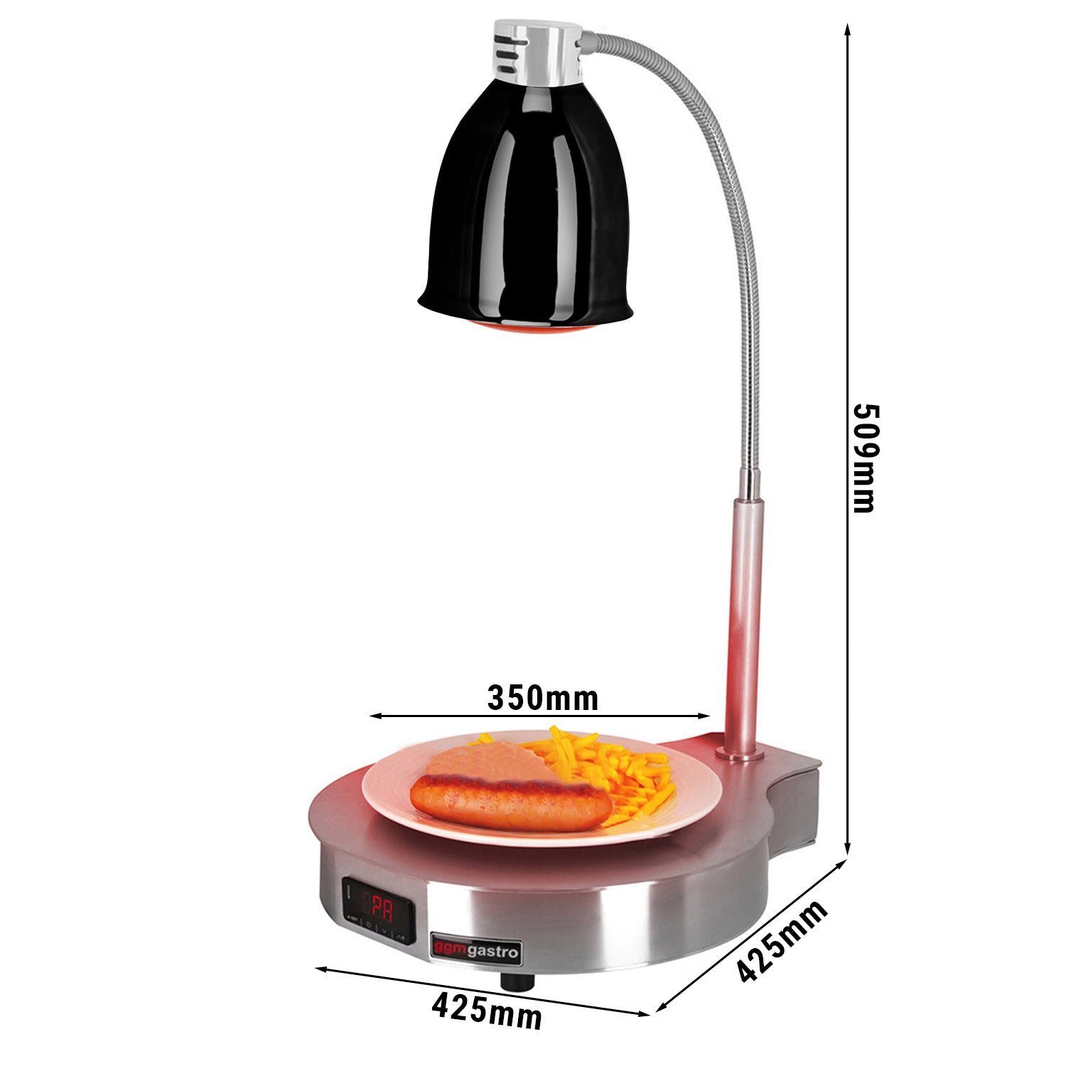 Food warmer with 1 lamp