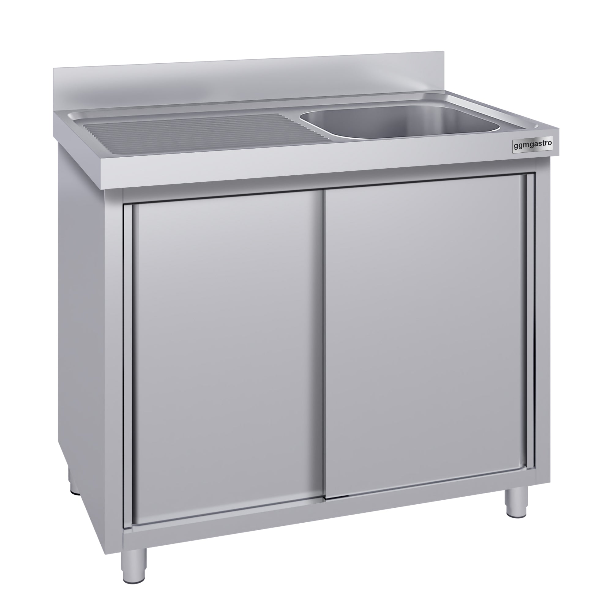 Шкаф за мивка от неръждаема стомана ECO - 1,2 м - 1 леген вдясно - Д 50 х Ш 40 х Г 25 см