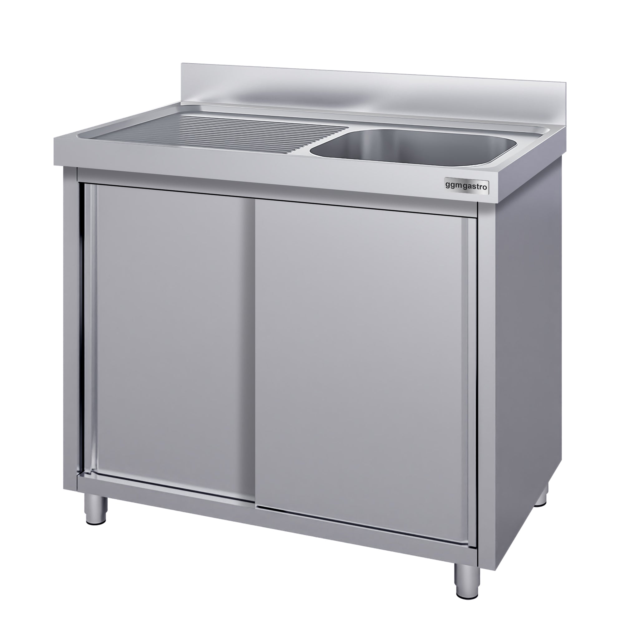 ECO stainless steel sink cabinet - 1.2 m - 1 basin right - L 50 x W 50 x D 30 cm