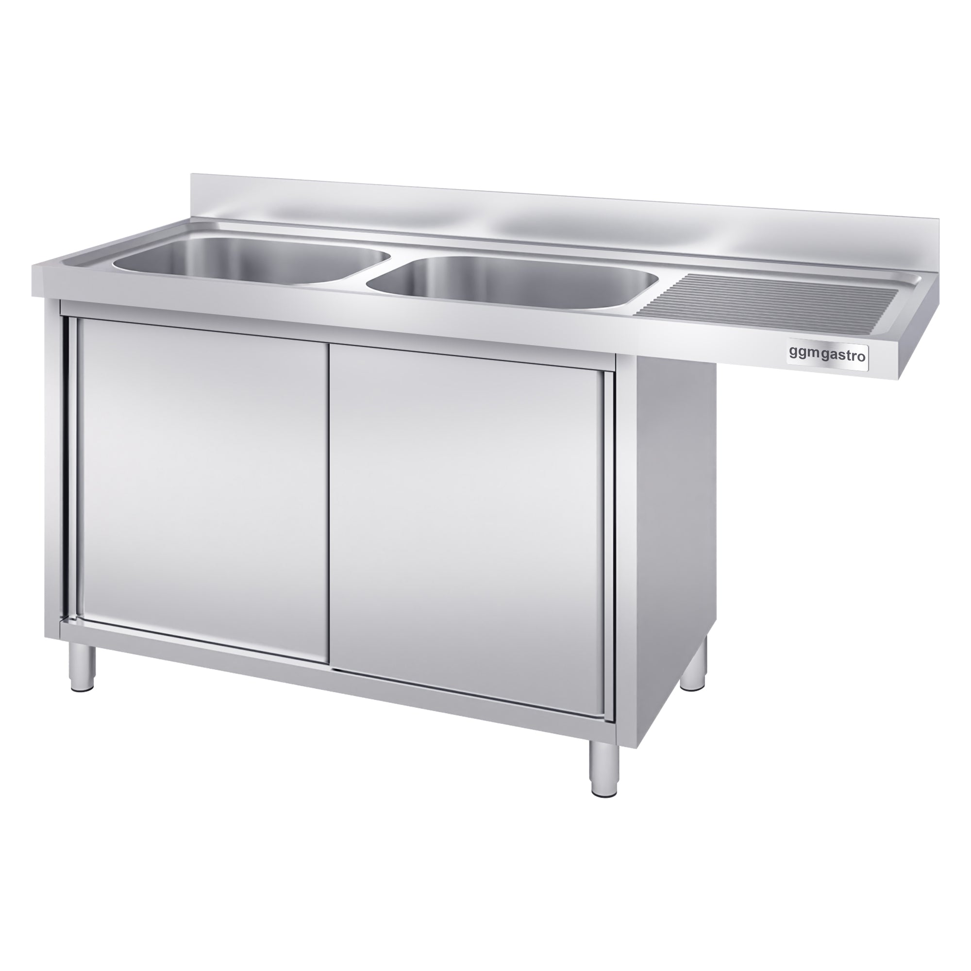 dishwashers Sink 1.6m - 2 basins on the left L 40 x W 40 x L 25 cm