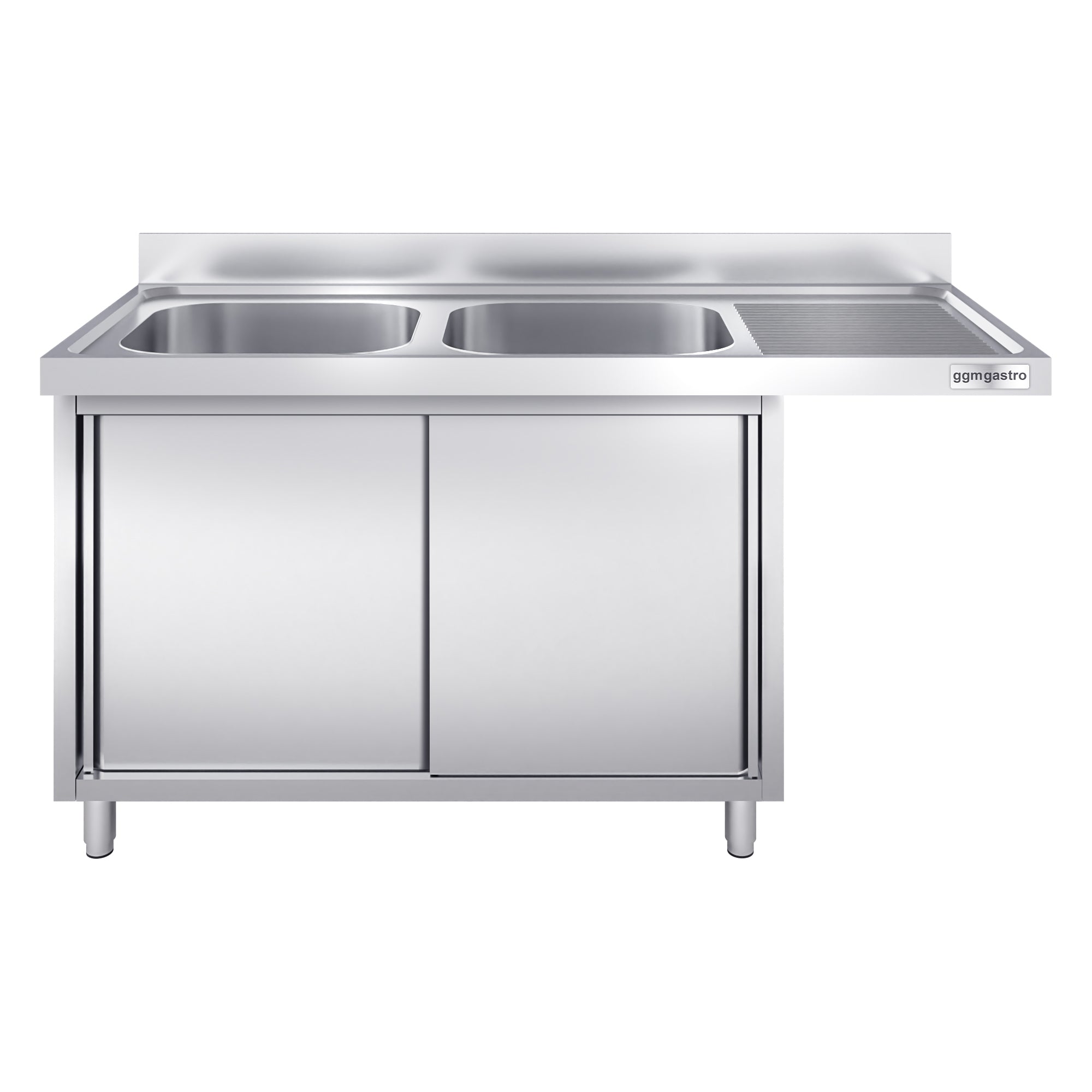 dishwashers Sink 1.6m - 2 basins on the left L 40 x W 40 x L 25 cm