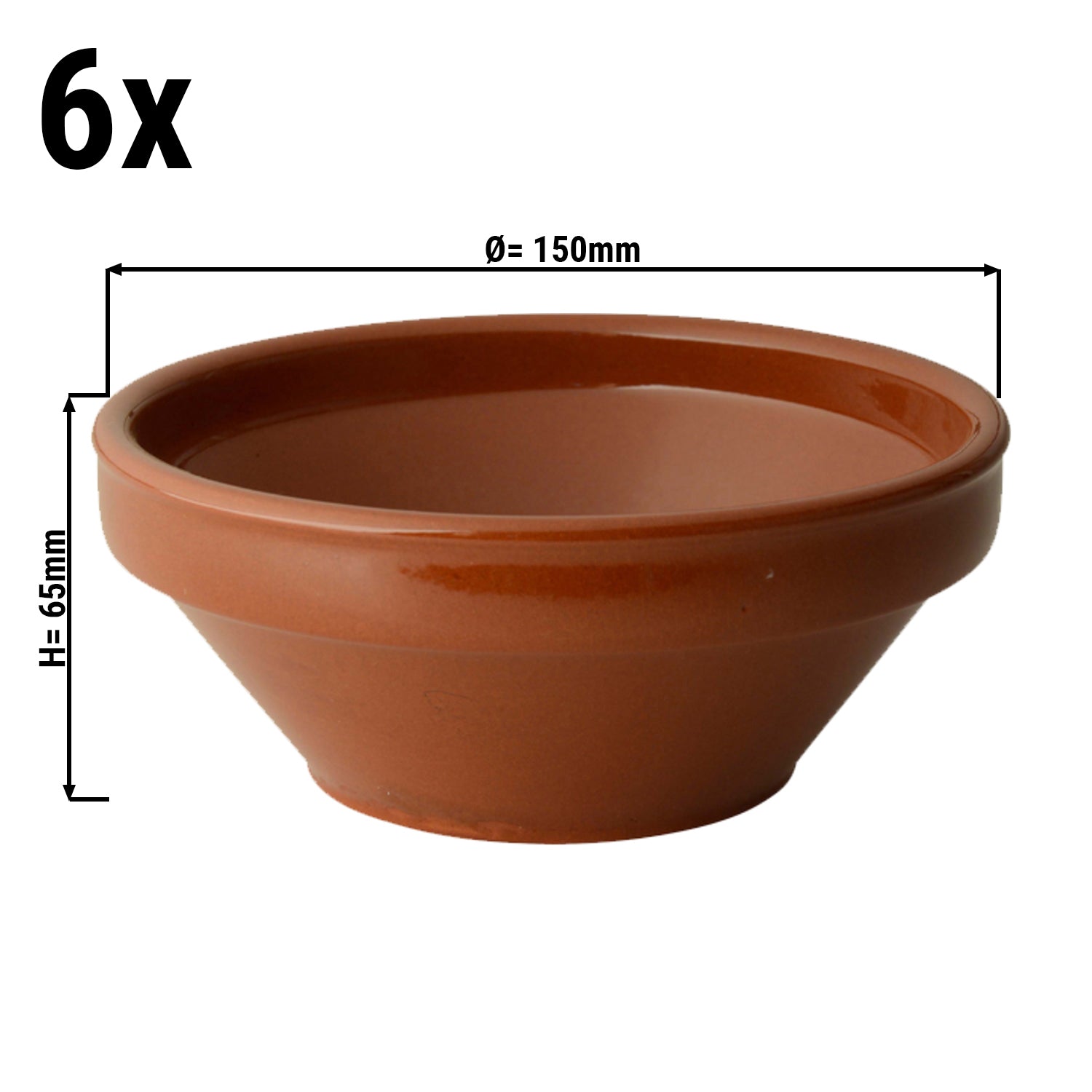 (6 pieces) CLASSICO - Tapas soup cup - Ø 15 cm - brown