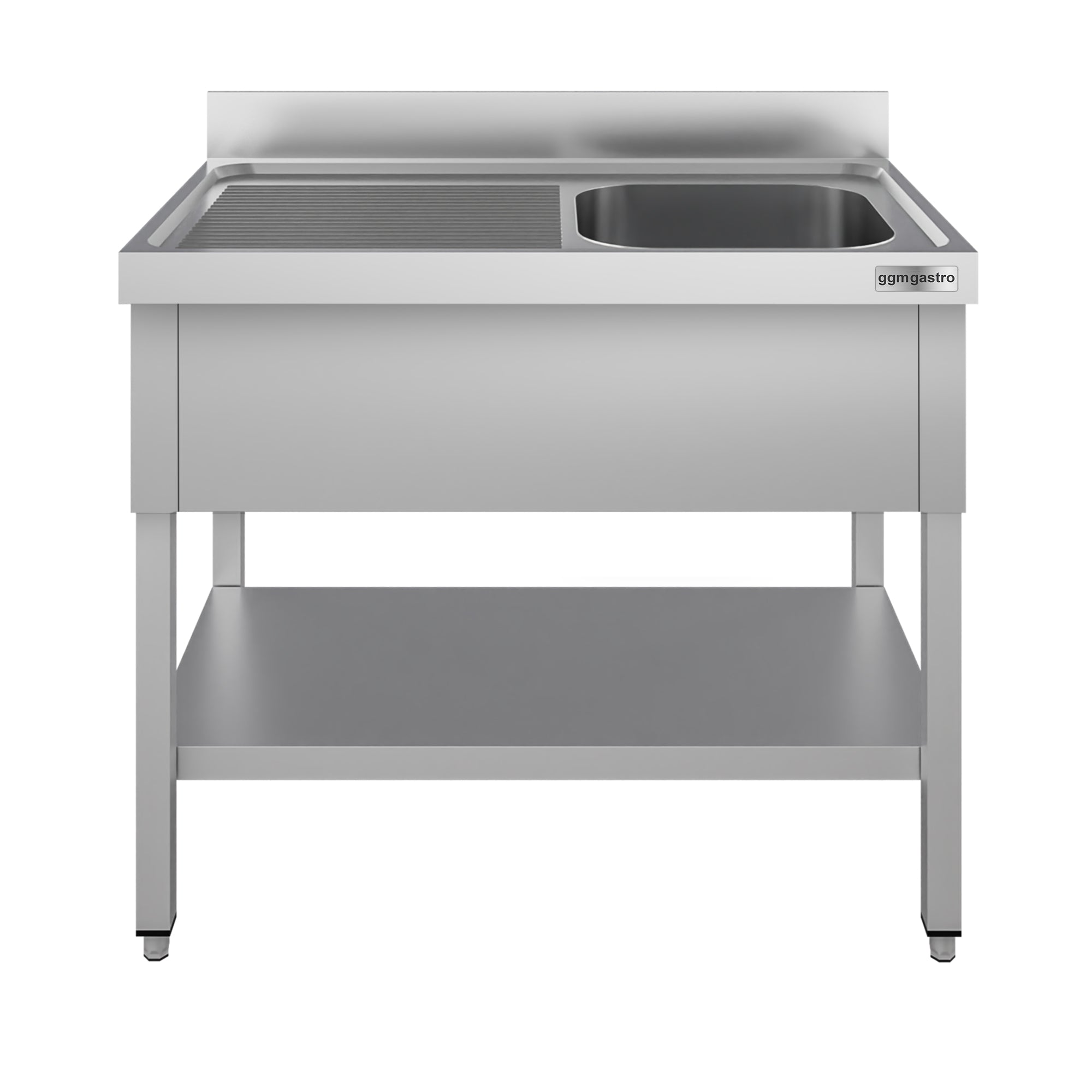 Stainless steel sink ECO - with base - 1.0 m - 1 basin right - L 40 x W 40 x D 25 cm