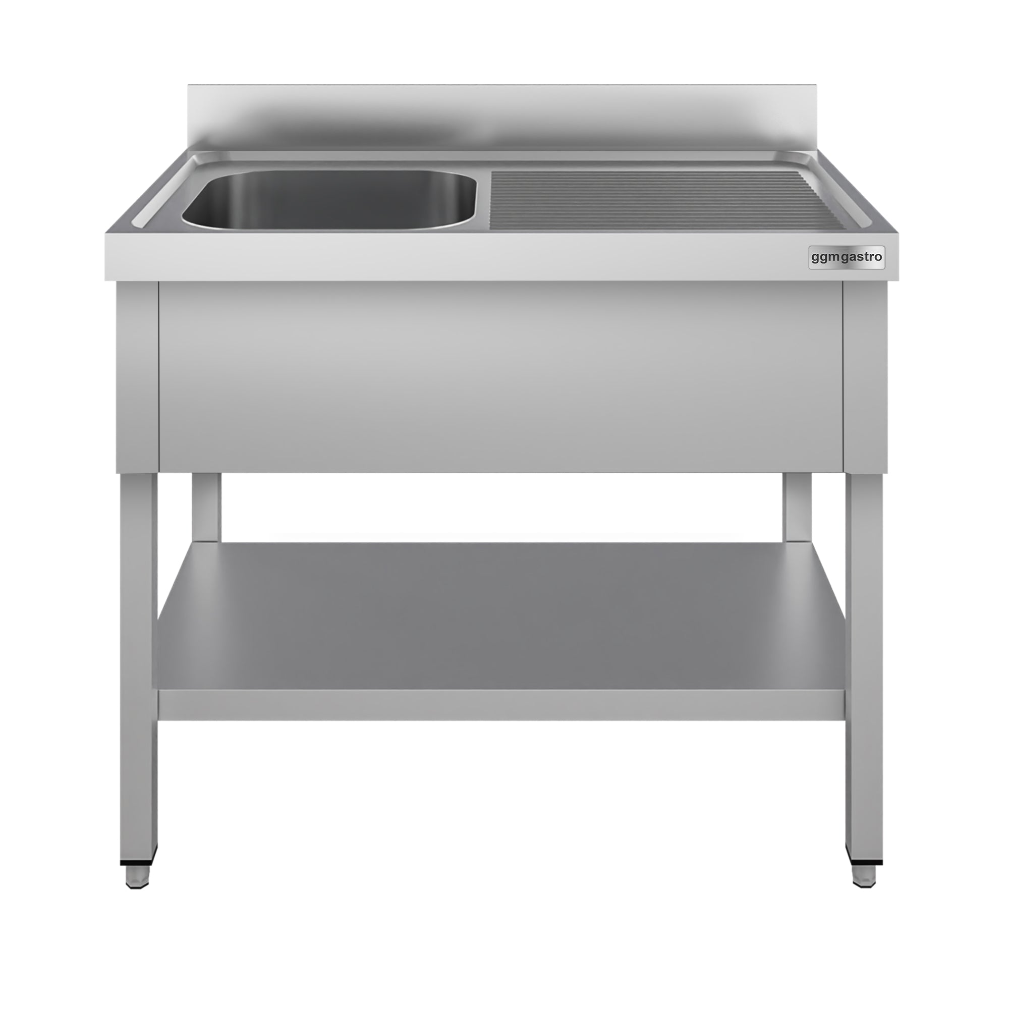 Stainless steel sink ECO - with base - 1.0 m - 1 basin left - L 50 x W 50 x D 30 cm