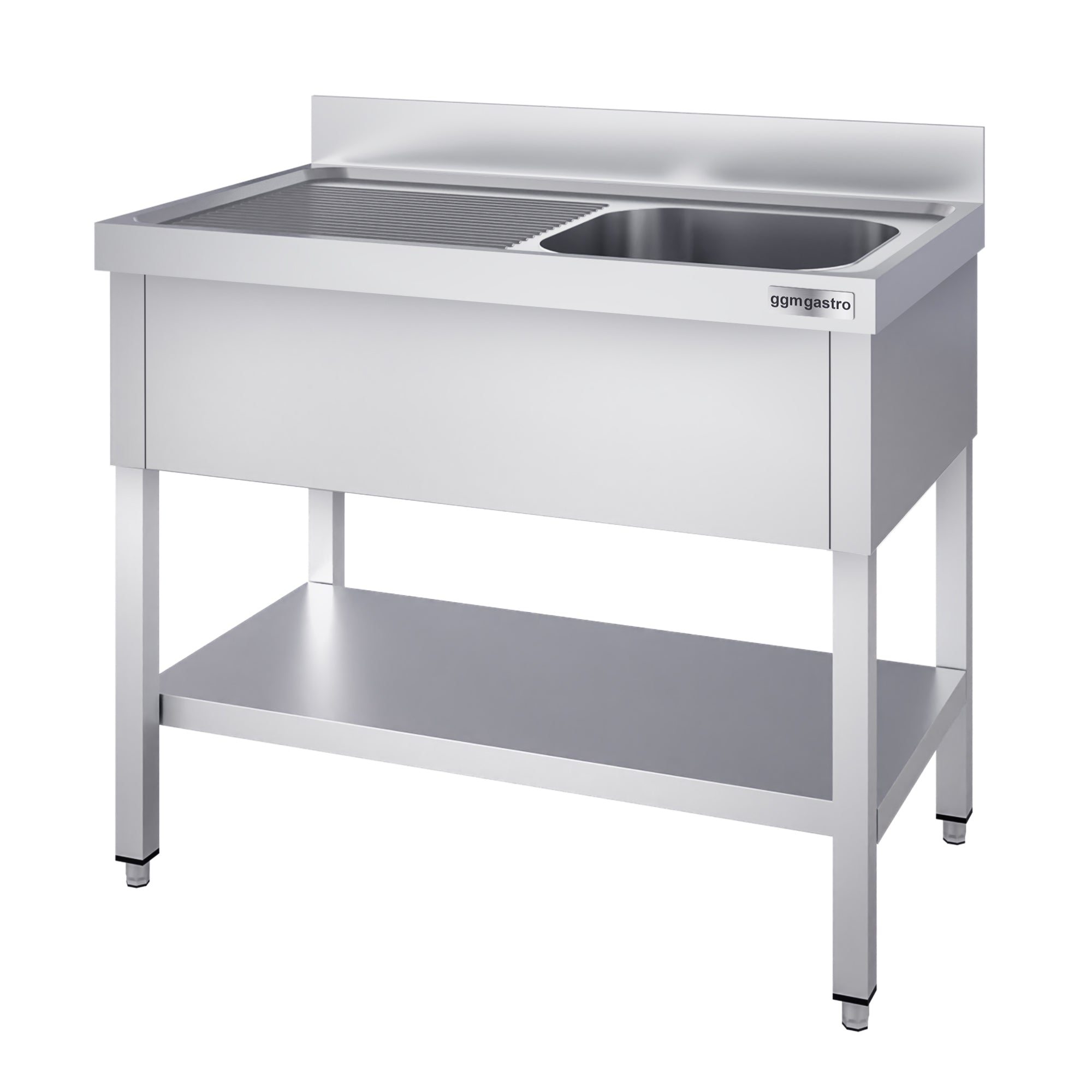 Sink with bottom 1.2m - 1 basin on the right L 50 x W 50 x D 30 cm