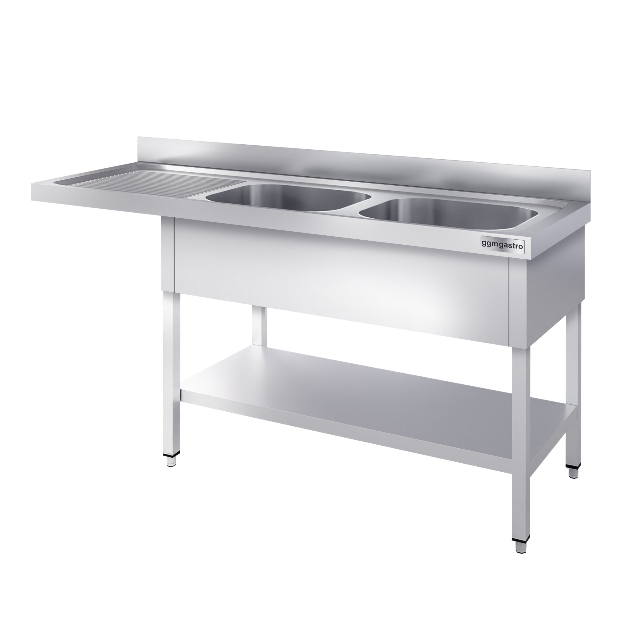 dishwashers Sink 1.6m - 2 basins on the right L 40 x W 40 x D 25 cm