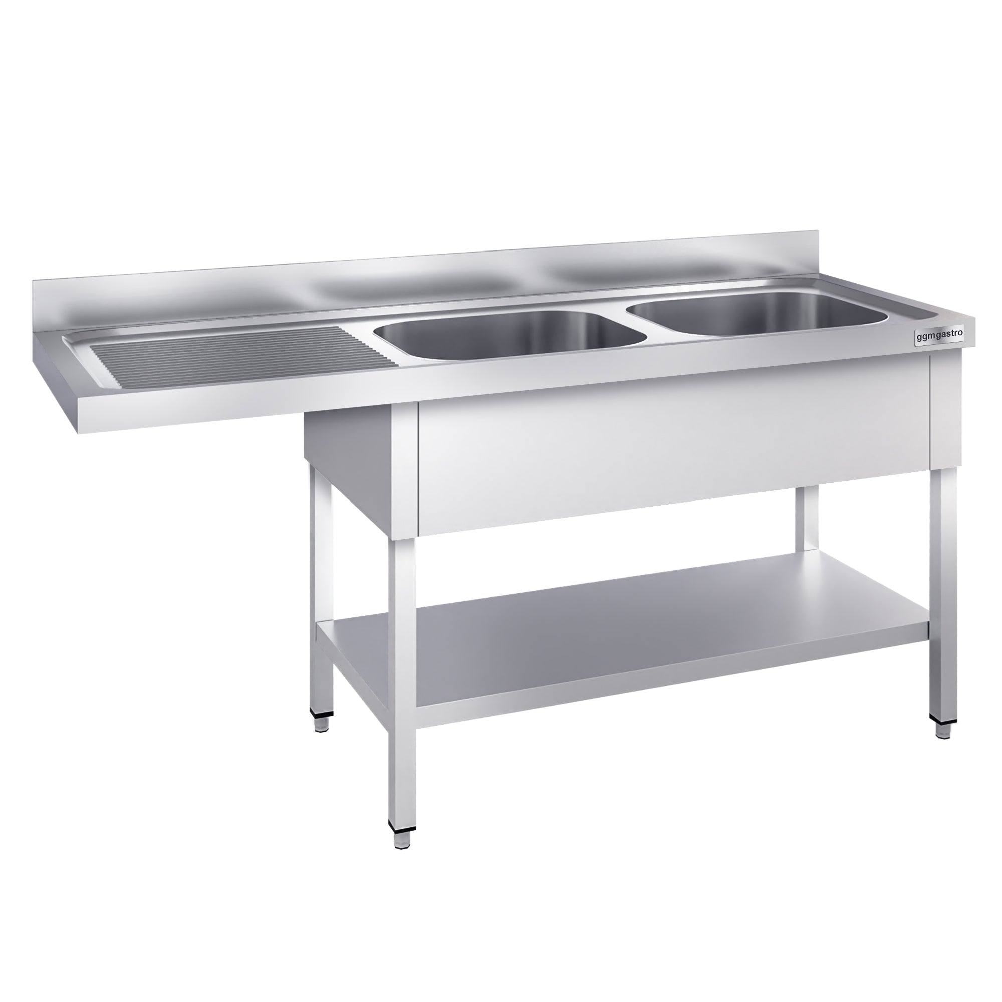 dishwashers Sink 1.6m - 2 basins on the right L 40 x W 40 x D 25 cm