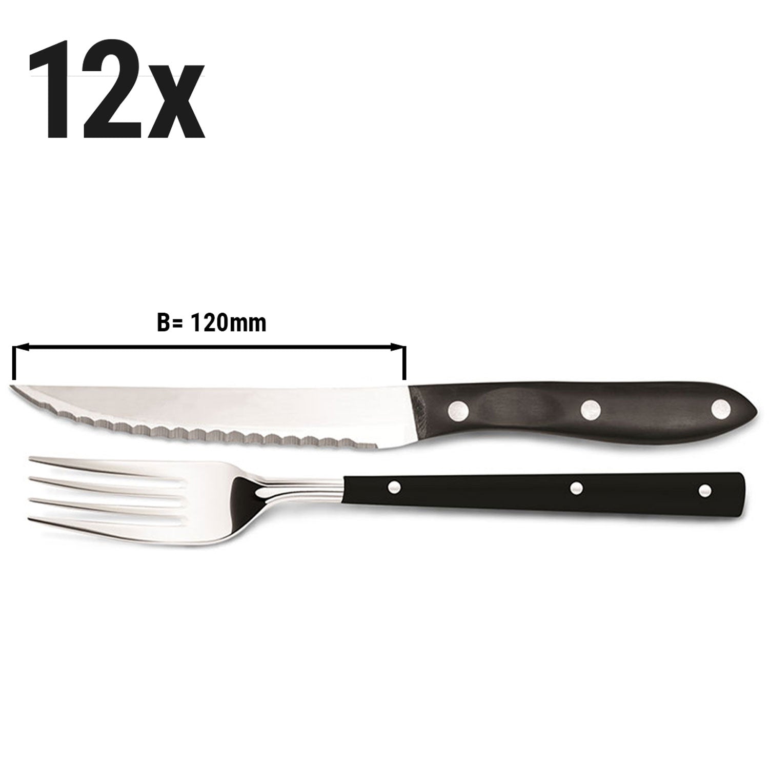 Нож за стек – Комплект от 2 части -12 cm