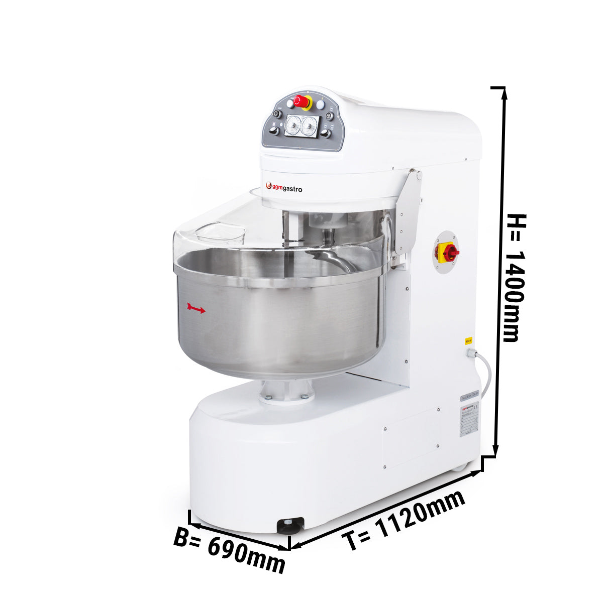 Dough mixer 117l / 60kg / tabletop / 400V