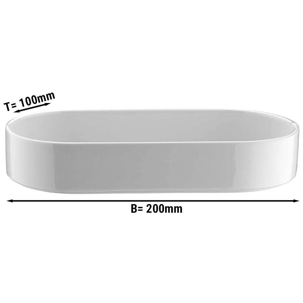 (12 pieces) PERA White - bowl / plate oval - 20 x 10 cm