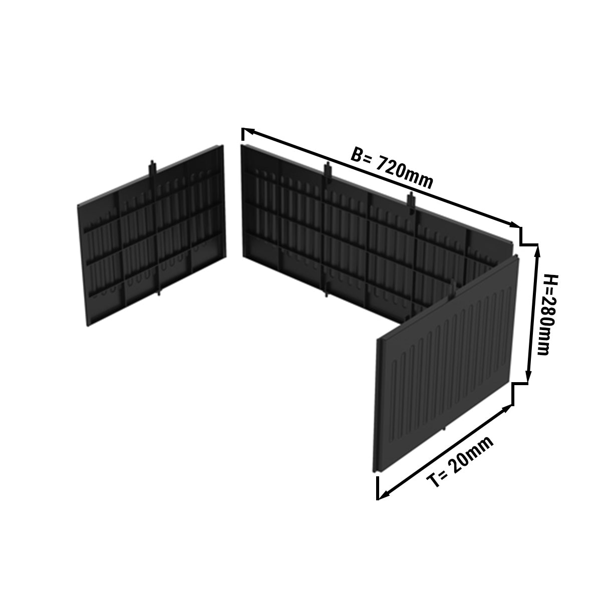 Plastic container for serving cart