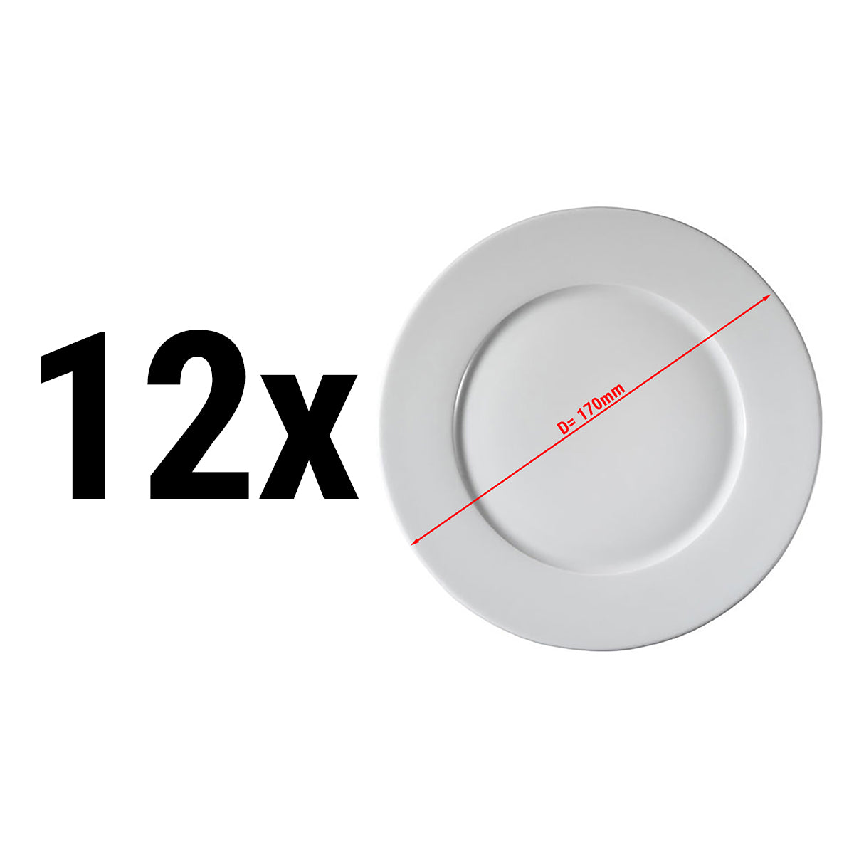 (12 pieces) PERA white - soup plate - Ø 17 cm