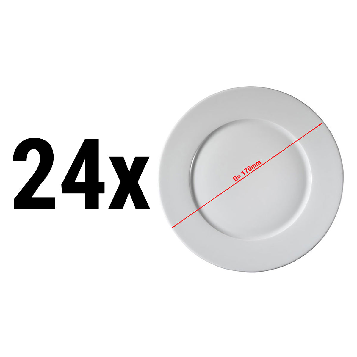 (24 pieces) PERA white - soup plate - Ø 17 cm