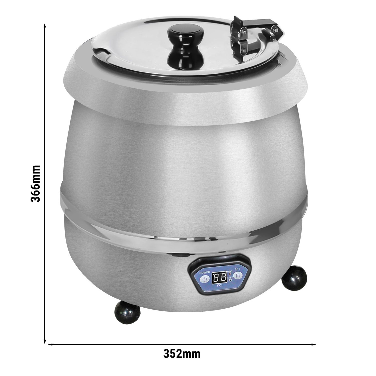 Soup warmer - 9 liters - Digital - Stainless steel