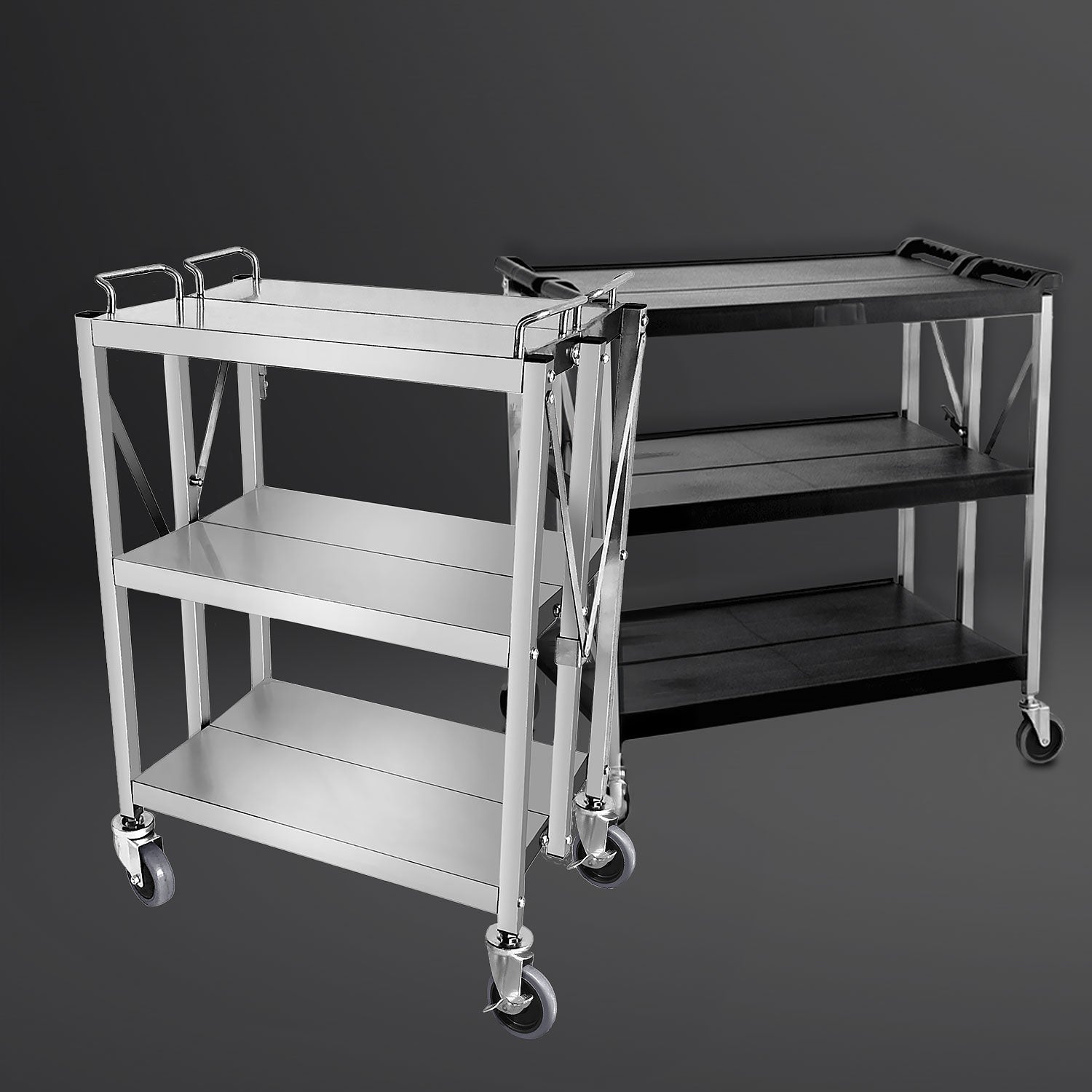 Serving trolley 0.63 m - foldable