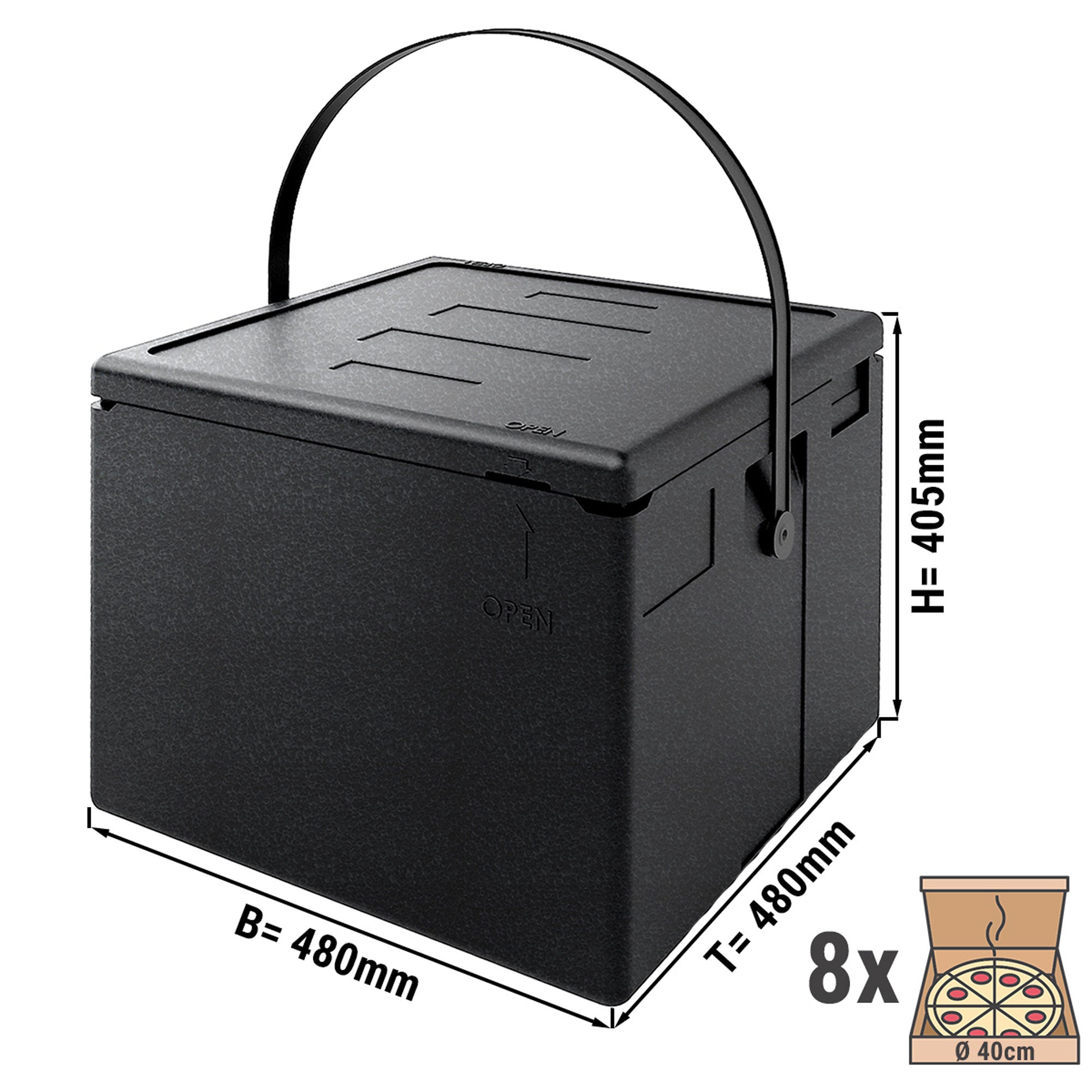 Термобокс | Кутия за пица - за 8 пици Ø 40 см