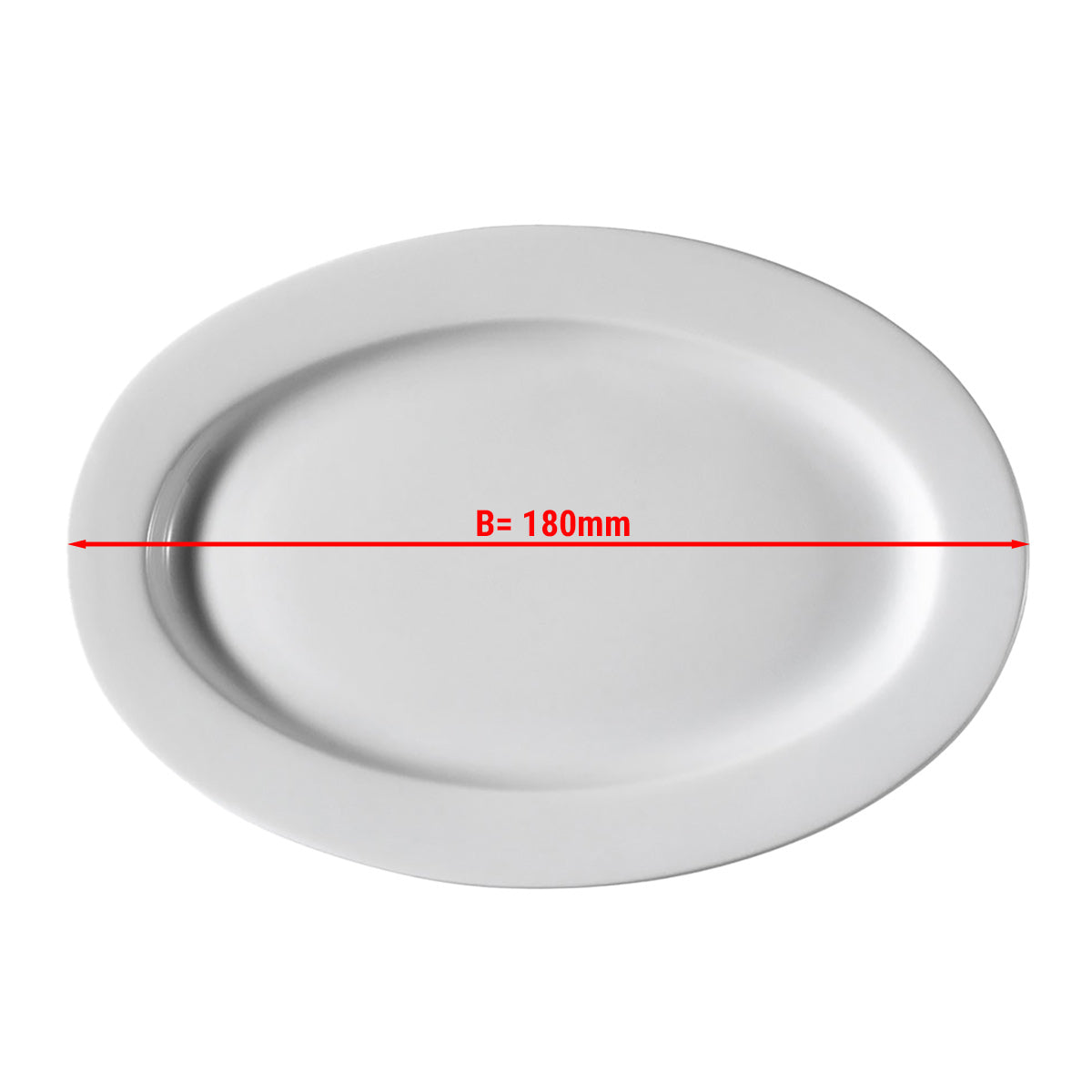 (6 pieces) PERA White - plate oval - Ø 18 cm