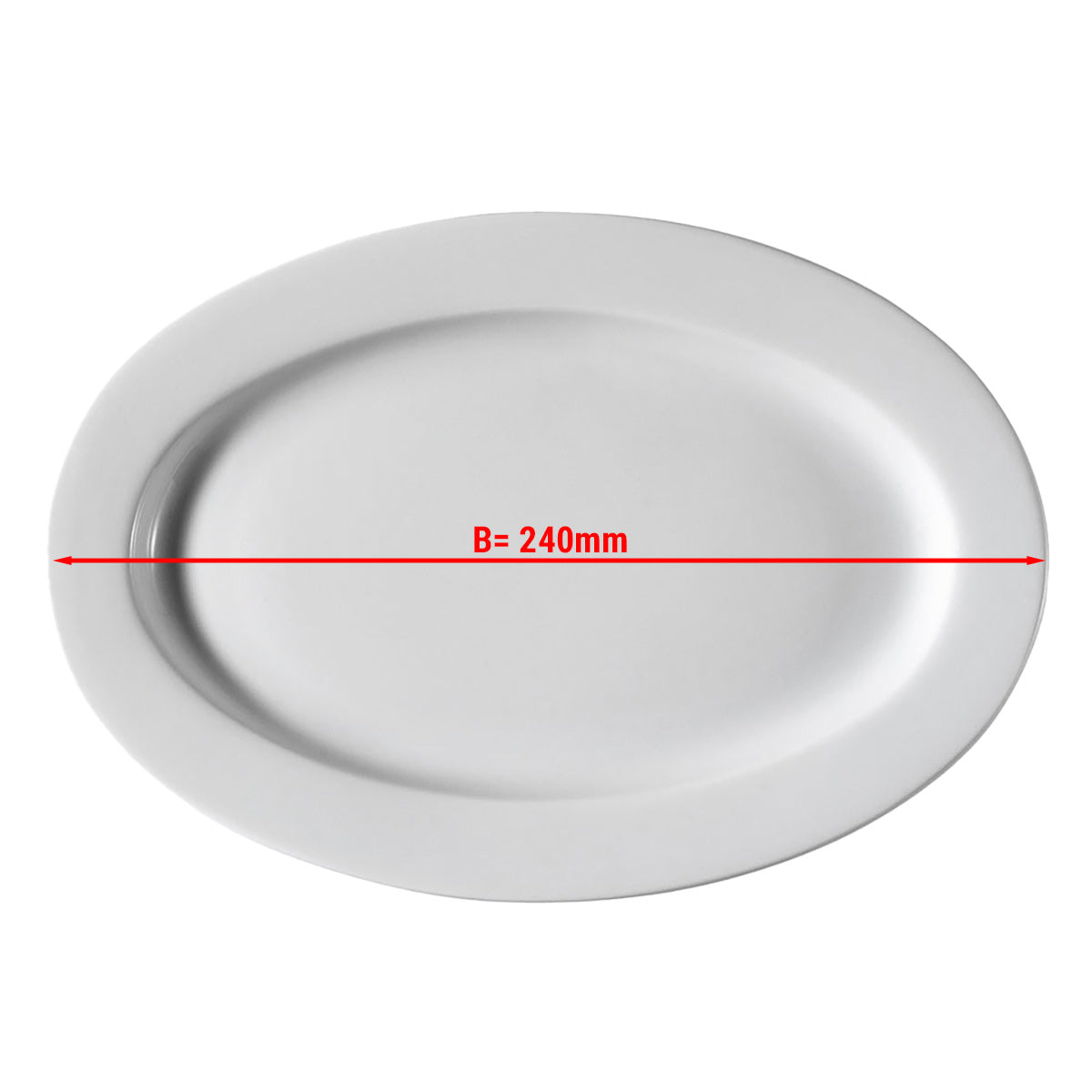 (12 pieces) PERA White - plate oval - Ø 24 cm