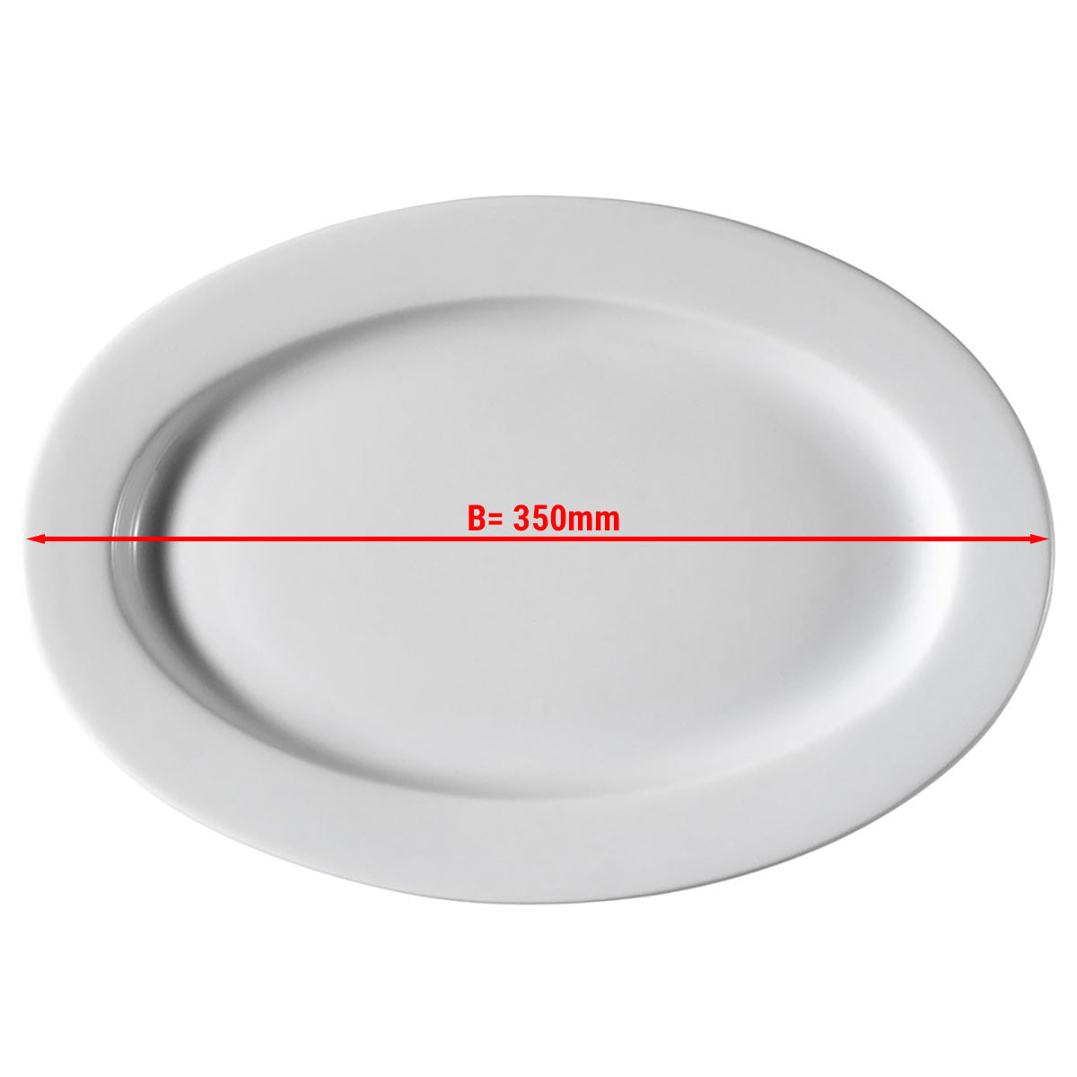 (24 pieces) PERA White - plate oval - Ø 35 cm