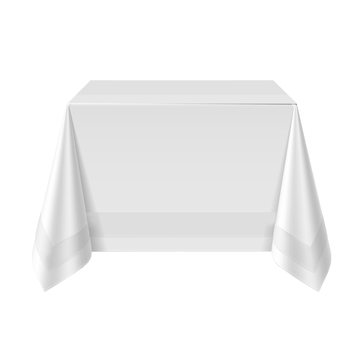 (5 pieces) Damask tablecloth Tessin Atlas - 130 x 170 cm - white