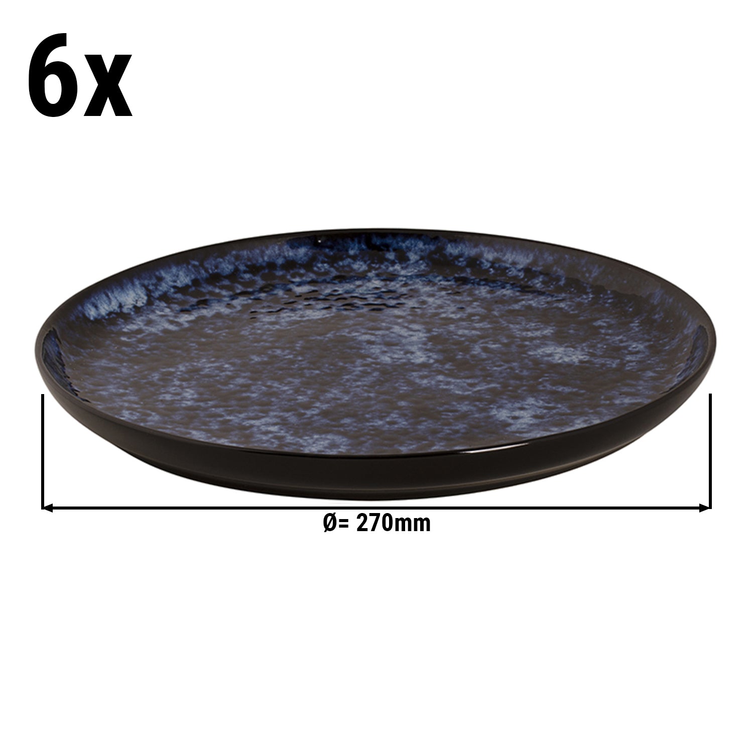 (6 pieces) BAMA BLUE - Flat plate - Ø 27 cm - Blue