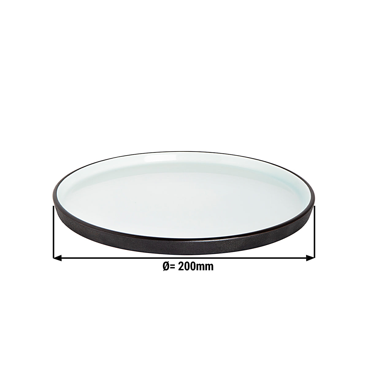 (12 pieces) Flat plate Maastricht Cosmic - Ø 20 cm - White / Black