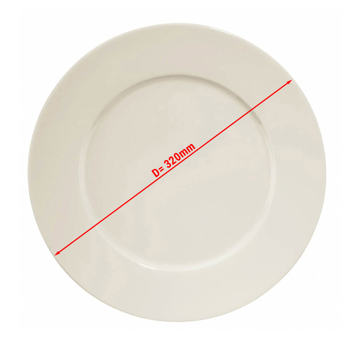 (24 pieces) PERA Cream - Flat plate - Ø 32 cm