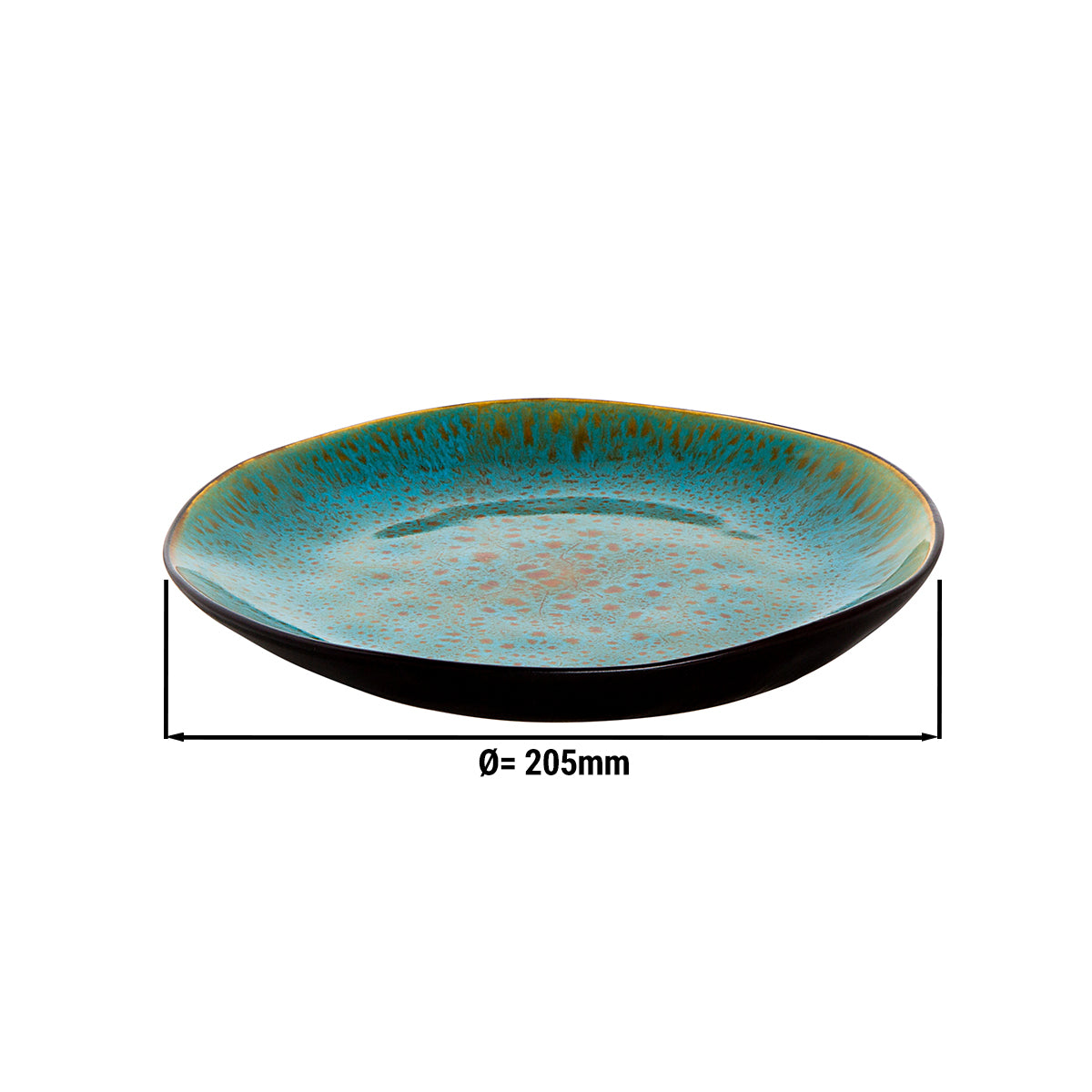 (12 pieces) Palmer Lotus flat plate - Ø 20.5 cm - turquoise/black