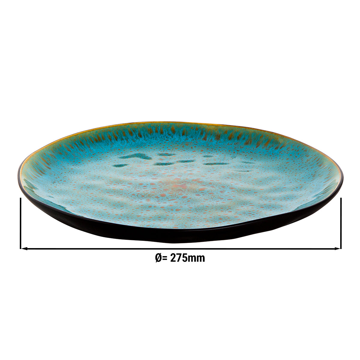 (12 pieces) Palmer Lotus flat plate - Ø 27.5 cm - turquoise/black