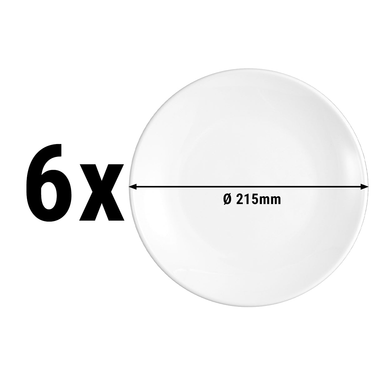 (6 pieces) Seltmann Weiden - Plate flat round - Ø 21.5cm