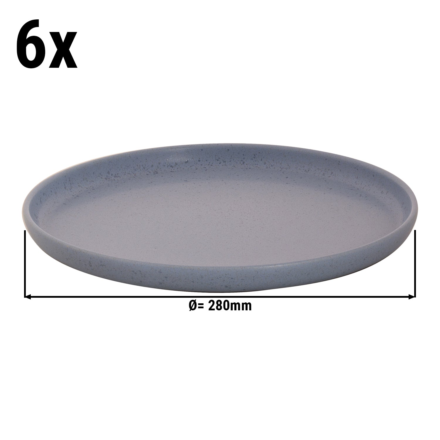 (6 pieces) SANDY LOAM - Flat plate - Ø 28 cm - Blue