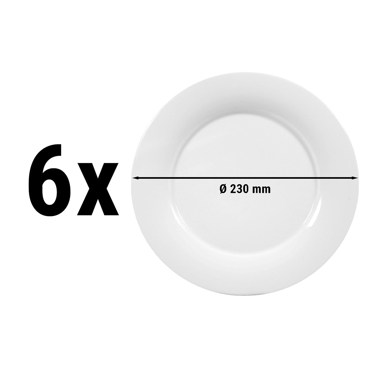 (6 pieces) Seltmann Weiden - flat plate - Ø 23 cm