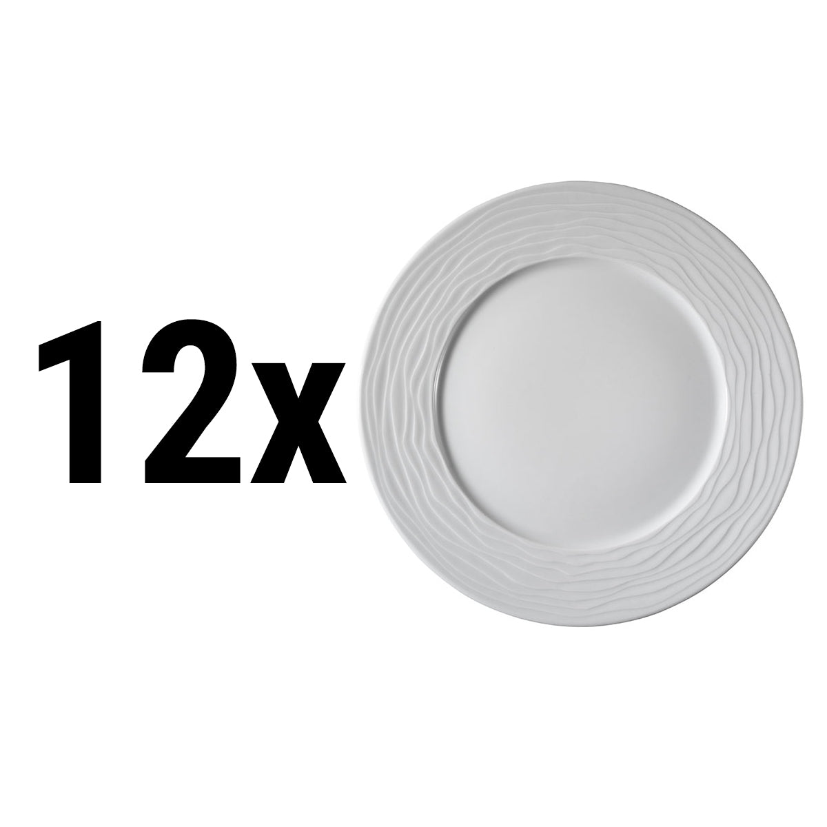 (12 pieces) SEA WAVE - flat plate - Ø 21 cm