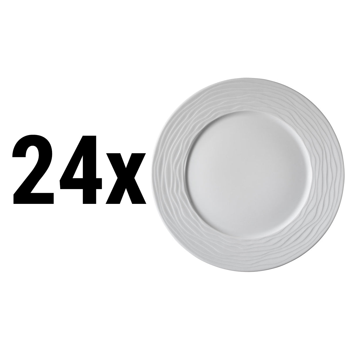 (24 pieces) SEA WAVE - flat plate - Ø 27 cm