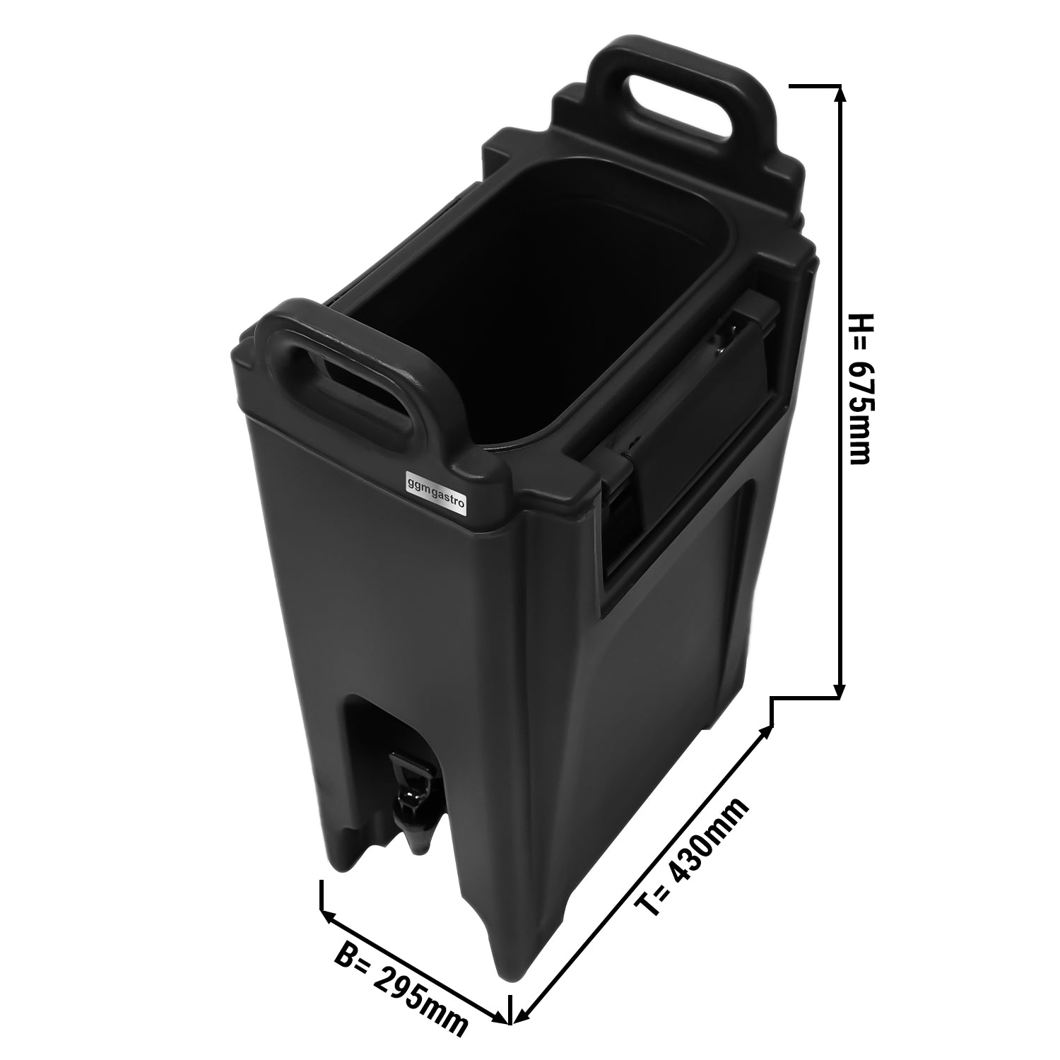 Thermo container for drinks with tap - 20 liters / black