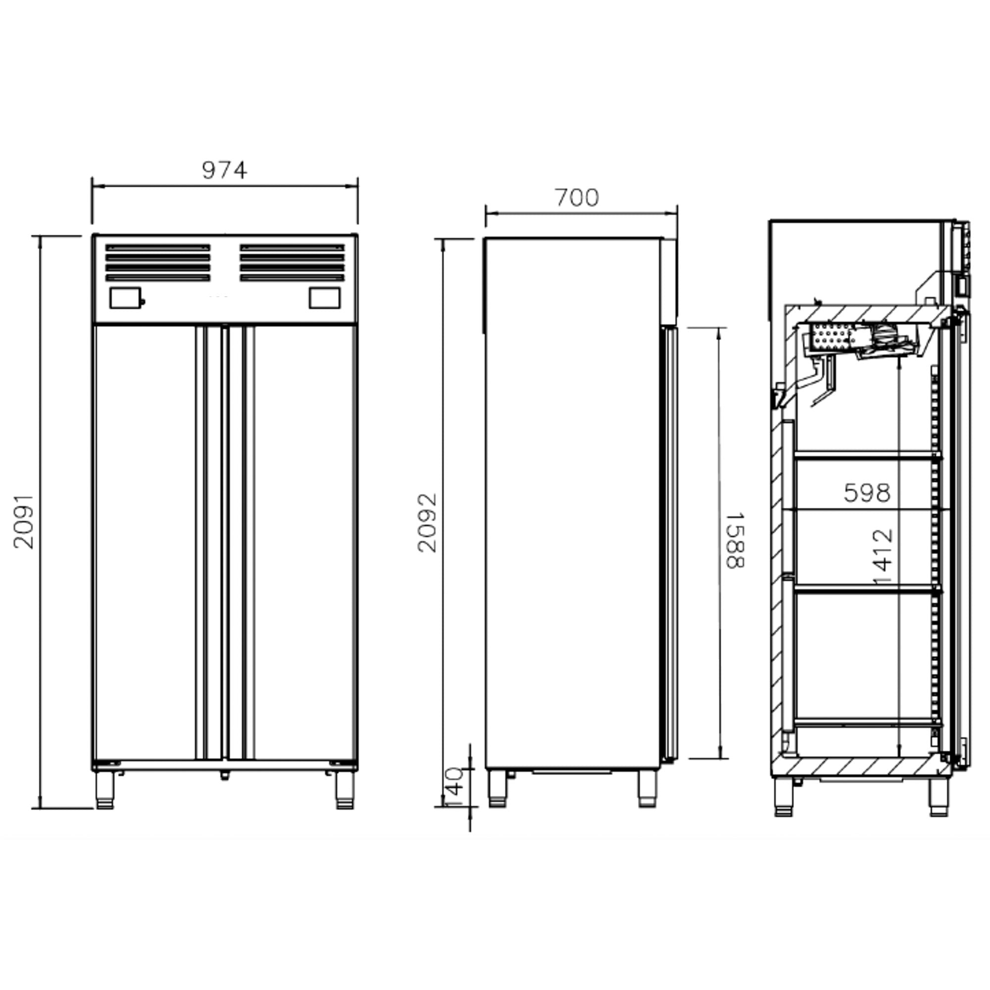 Freezer (GN 1/1) - with 2 doors