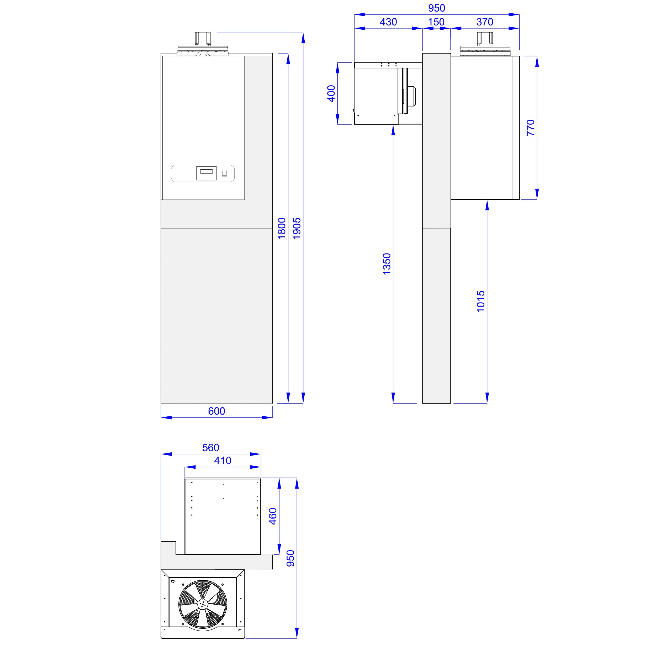 Freezer room 2.1 x 2.1 x 2.01m - 6.1m³ with unit included