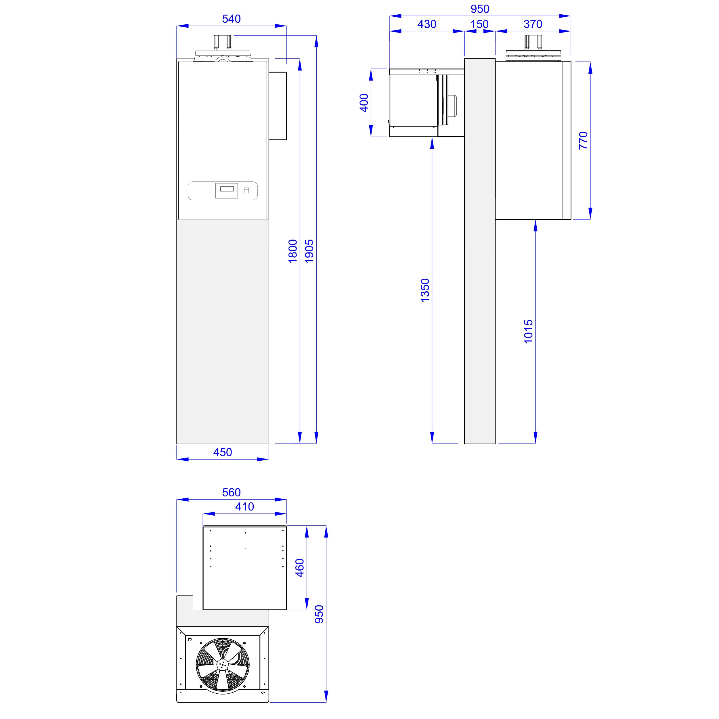 Freezer room - 1.8 x 1.2 x 2.01m - 2.65m³ with unit included