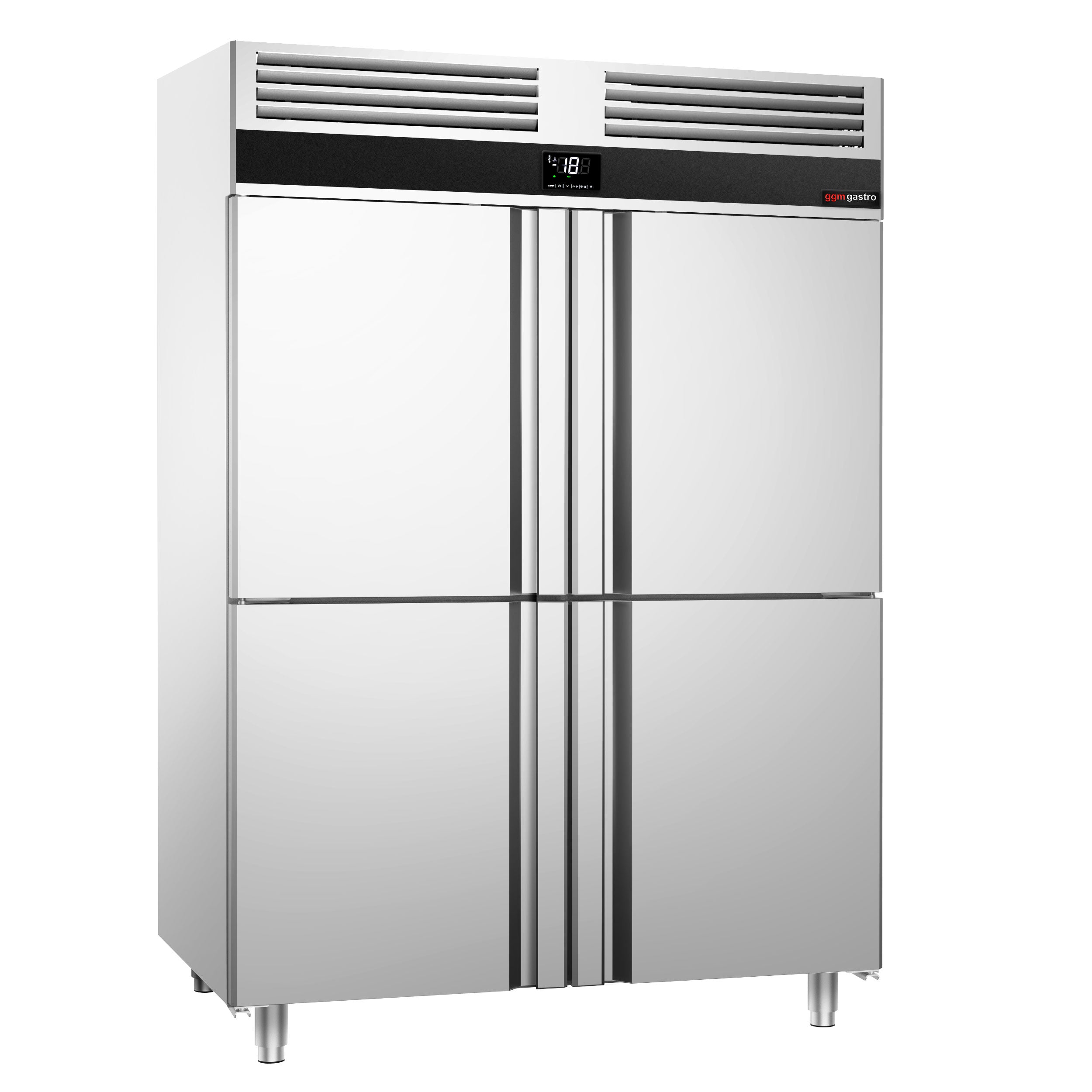 Freezer 1.4 x 0.81 m with 2 doors and 4 stainless steel drawers