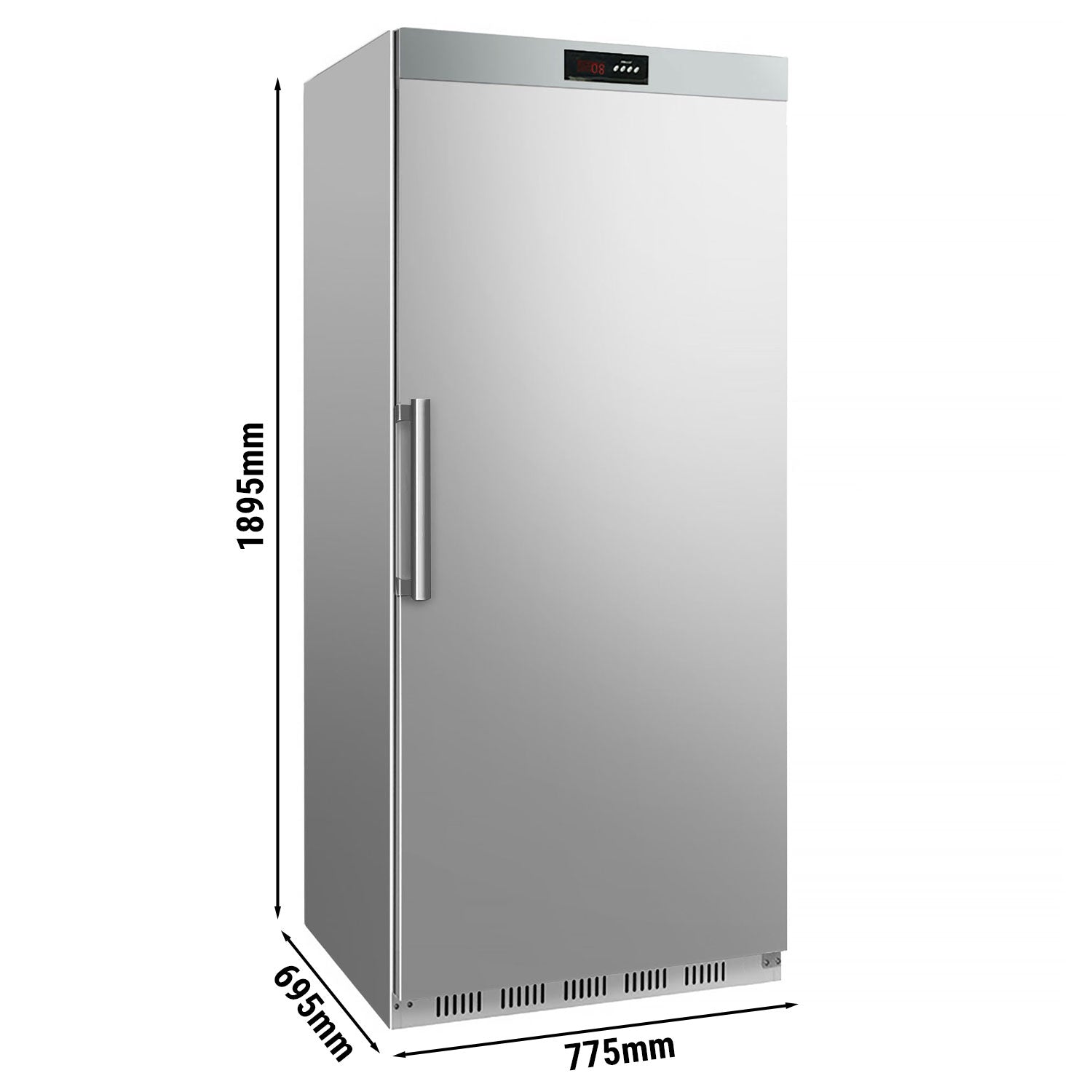 Stainless steel freezer - 600 liters - with 1 door