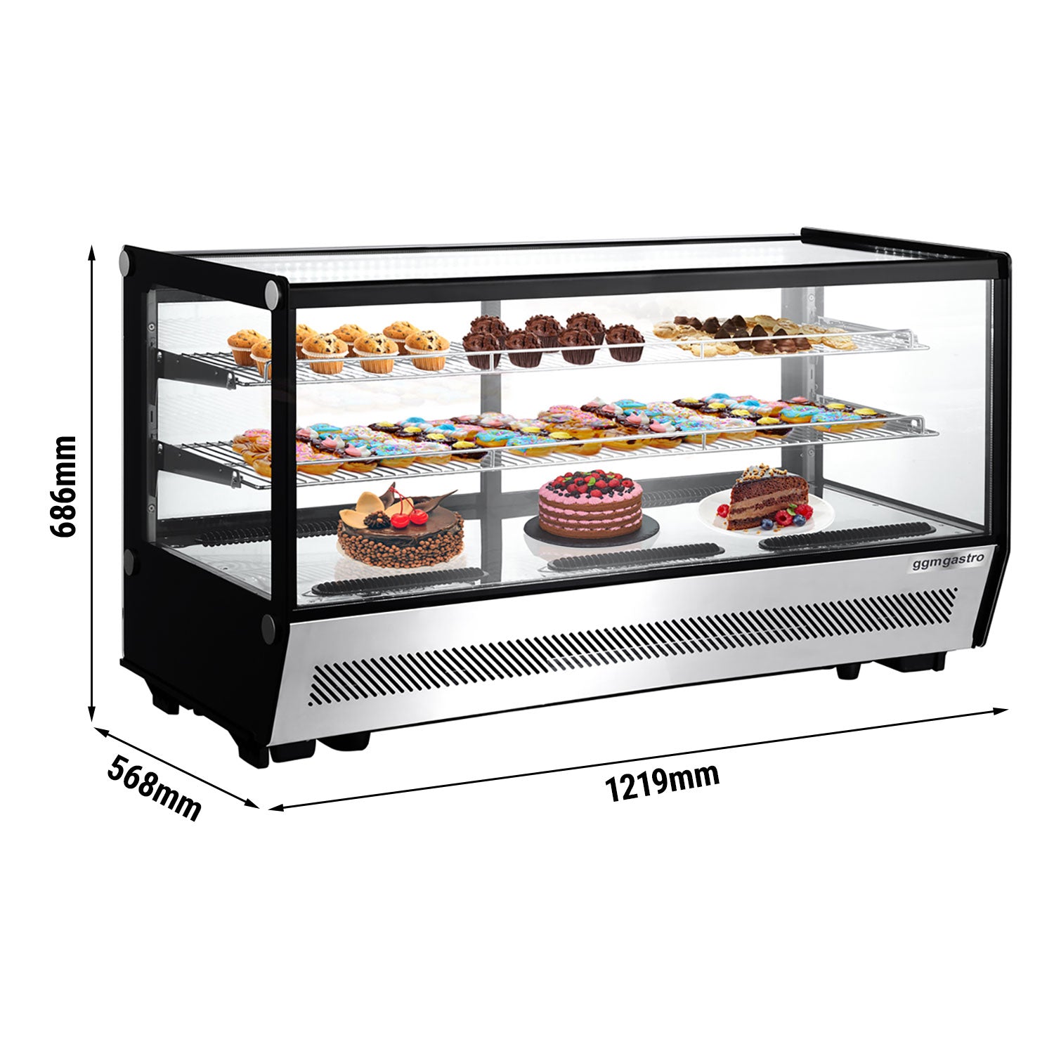 Refrigerated showcase for a table - 200 liters