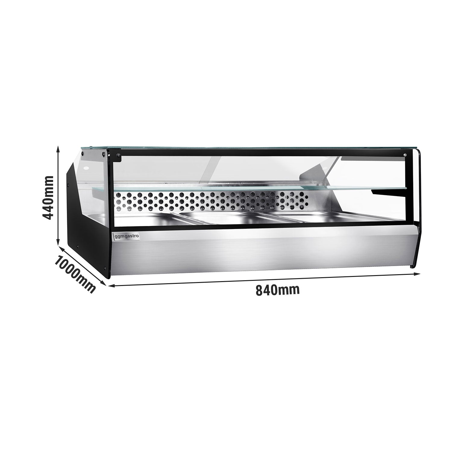 Refrigerated display for fish 0.87 x 1 m - 3 x GN 1/1