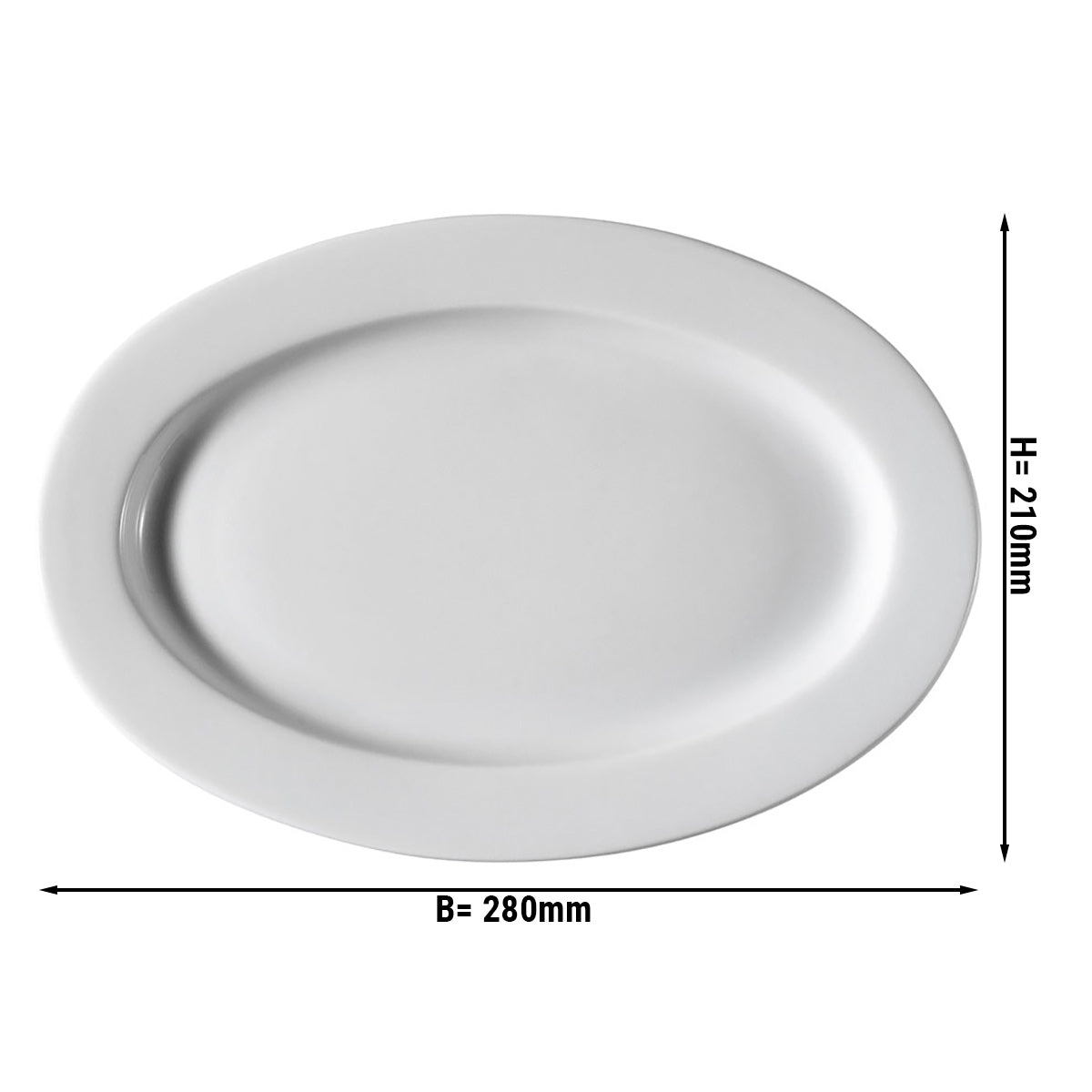 (12 pieces) PERA white - oval plate - 28 cm